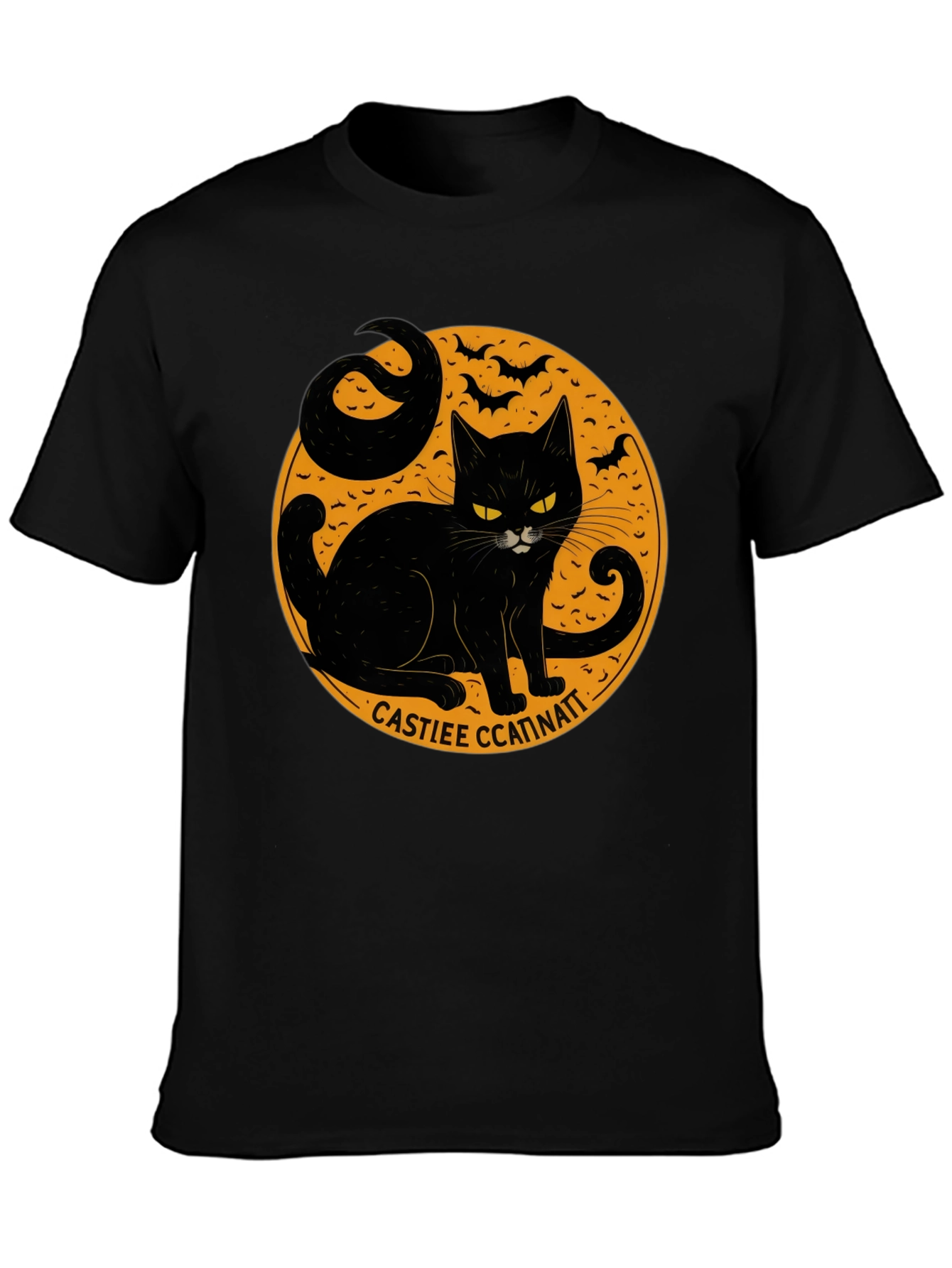 Halloween Black Cat Graphic T-Shirt