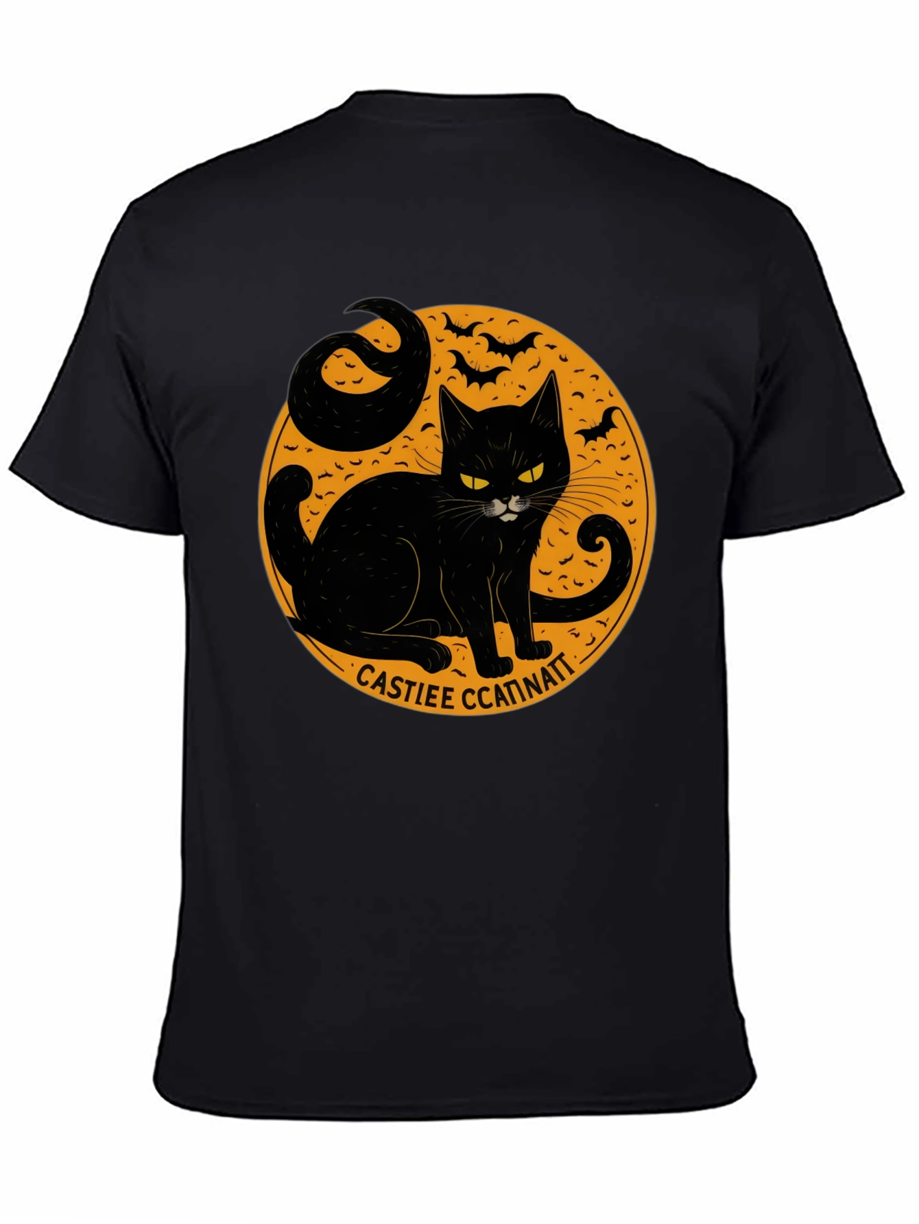 Halloween Black Cat Graphic T-Shirt