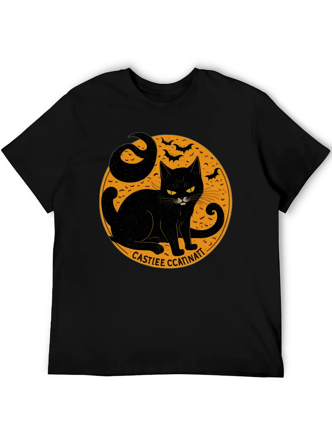 Halloween Black Cat Graphic T-Shirt