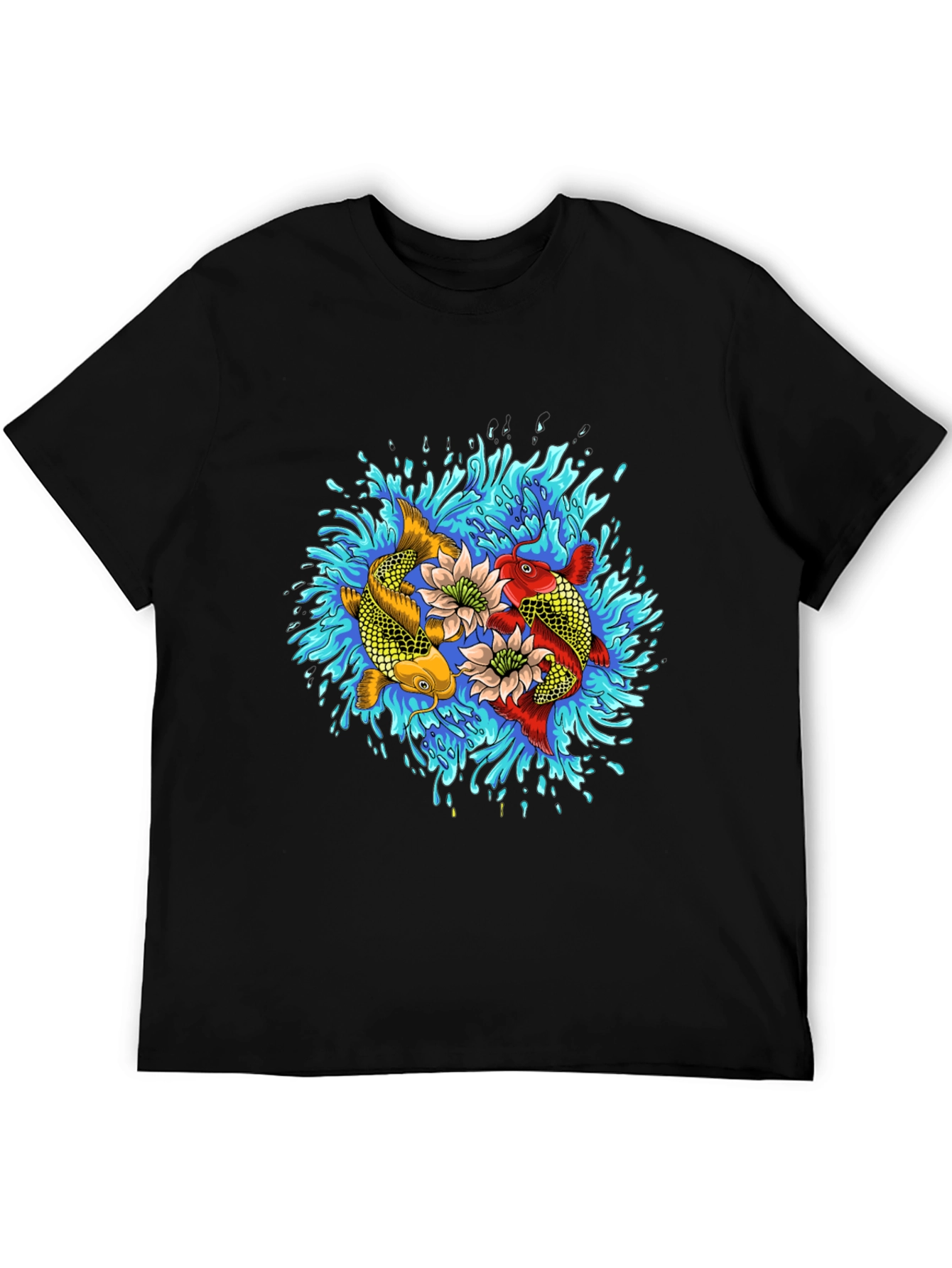Koi Fish Graphic T-Shirt - Artistic Water Design