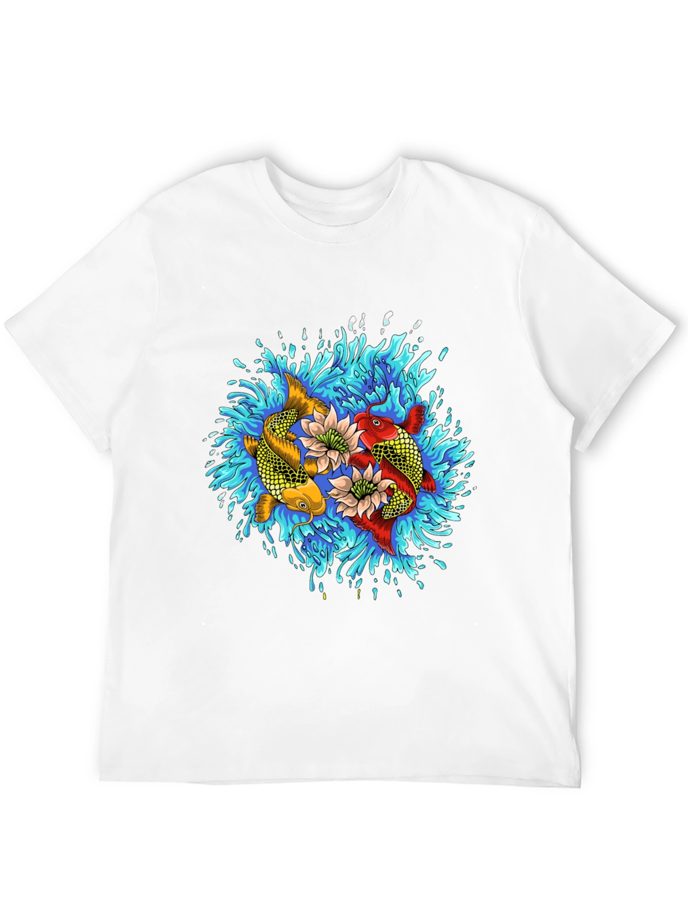 Koi Fish Graphic T-Shirt - Artistic Water Design