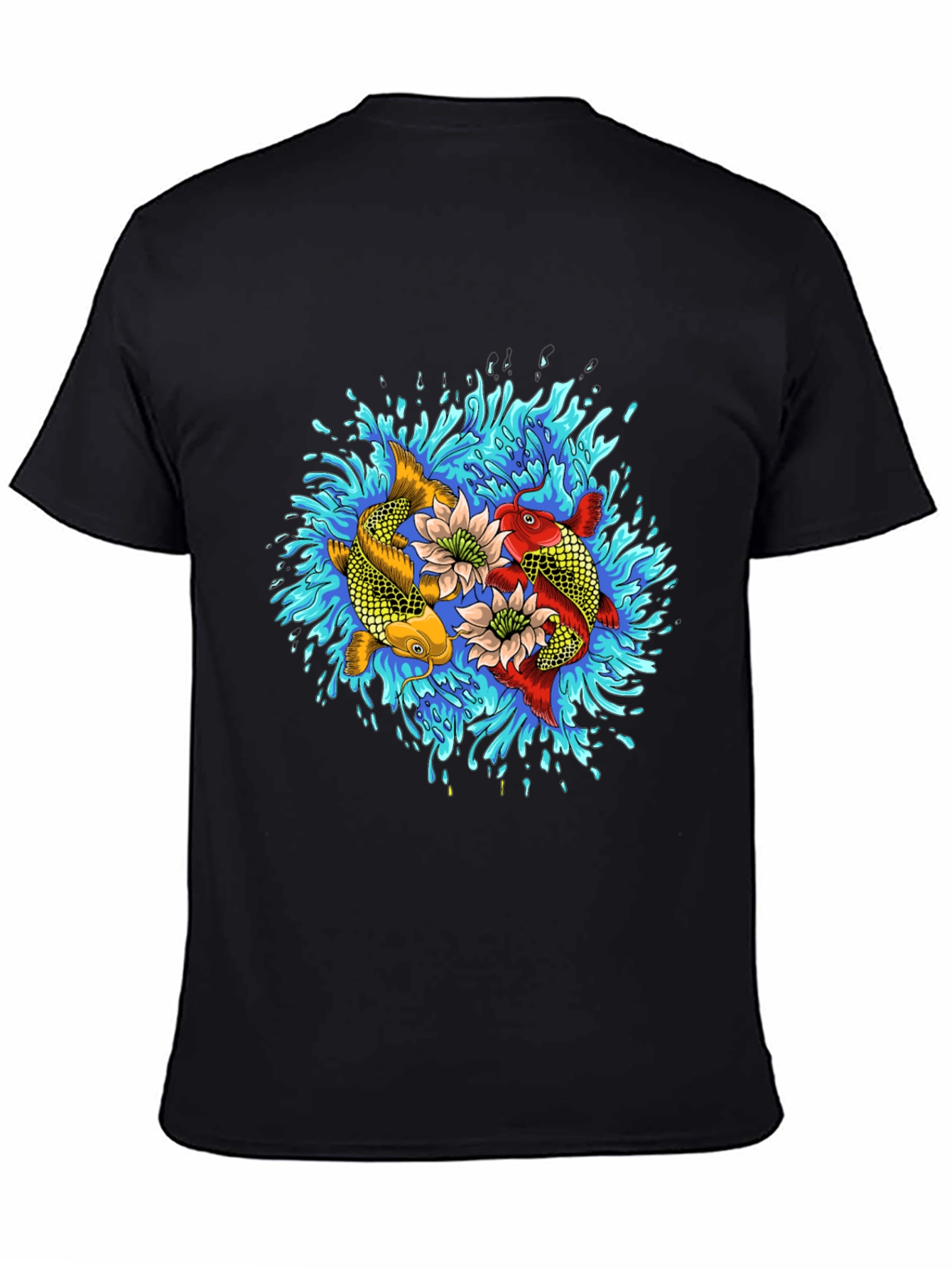 Koi Fish Graphic T-Shirt - Artistic Water Design