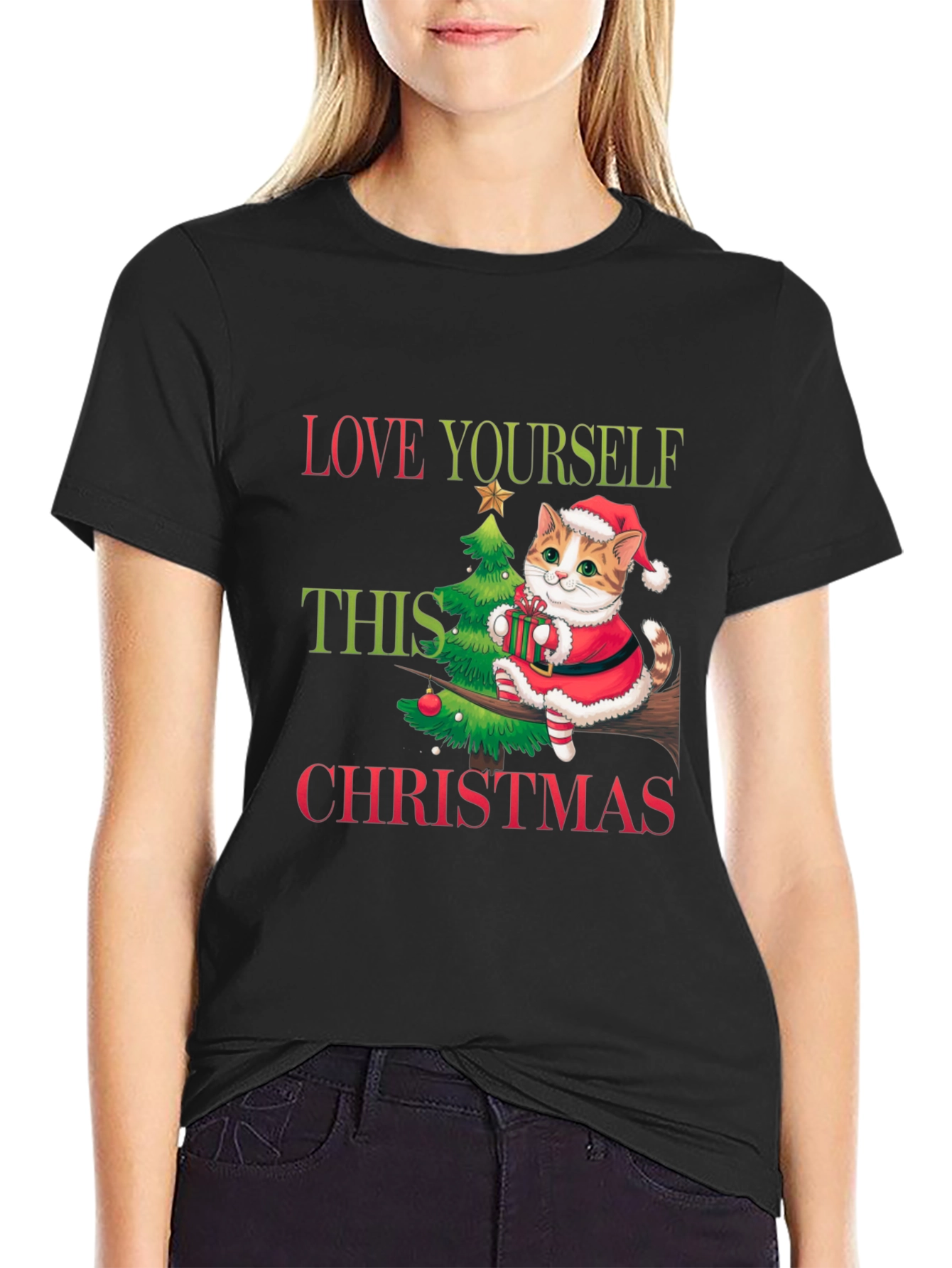 Love Yourself This Christmas Cat T-Shirt