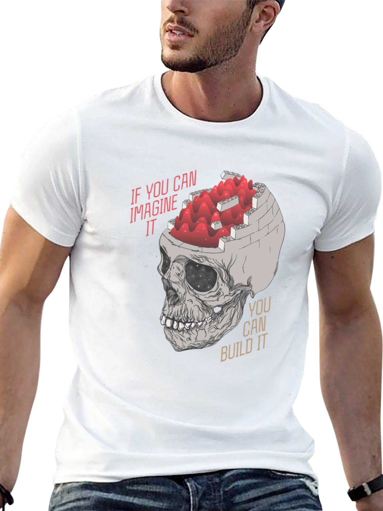 Imaginative Skull Graphic T-Shirt