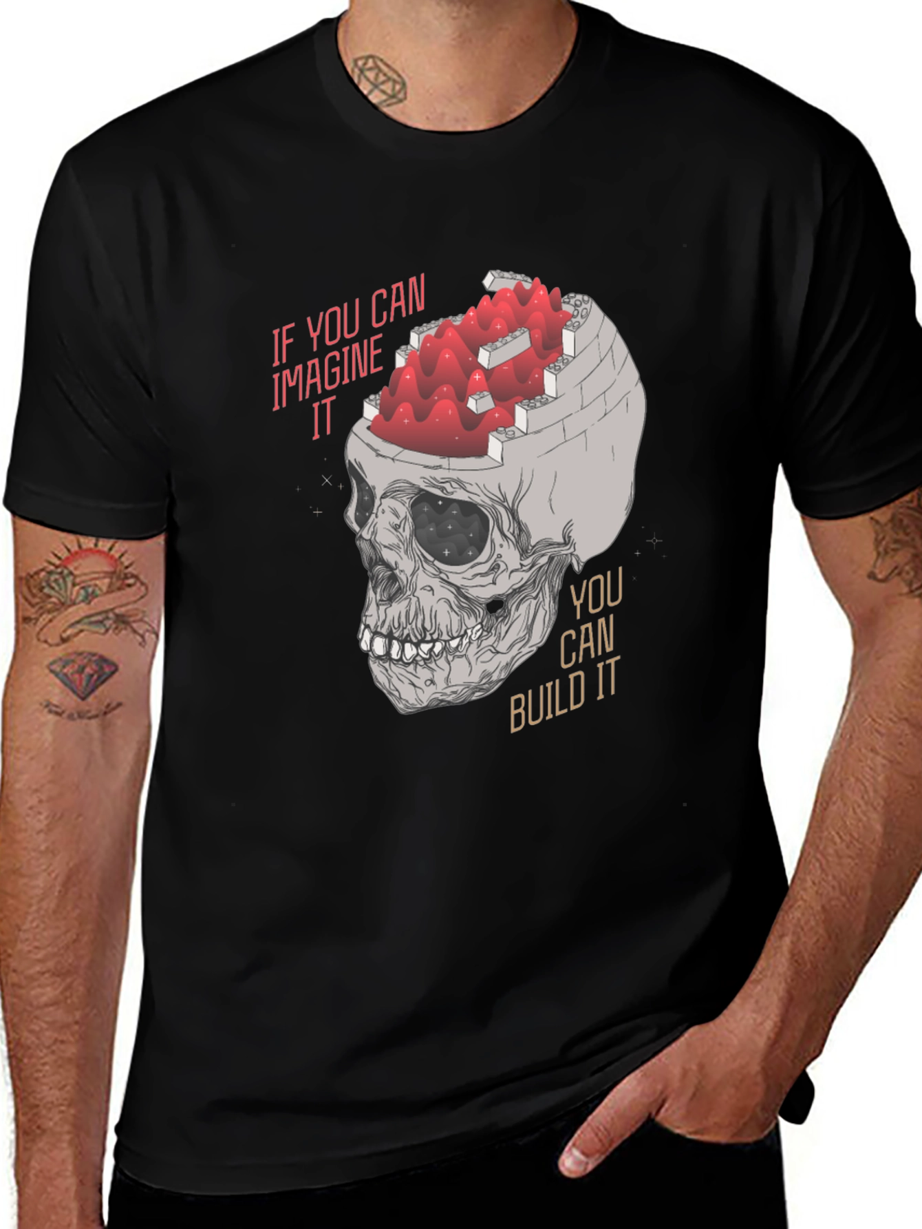 Imaginative Skull Graphic T-Shirt