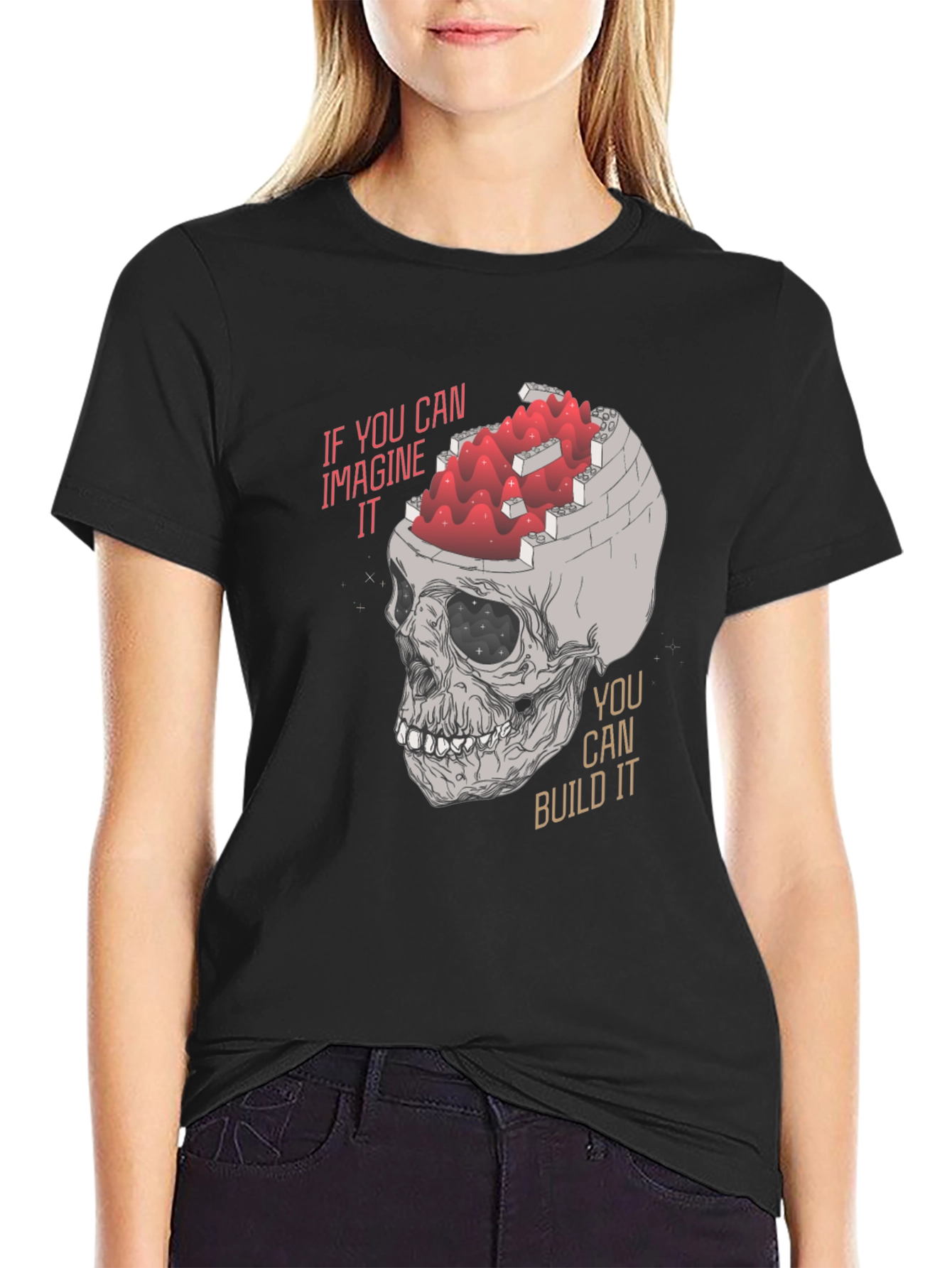 Imaginative Skull Graphic T-Shirt