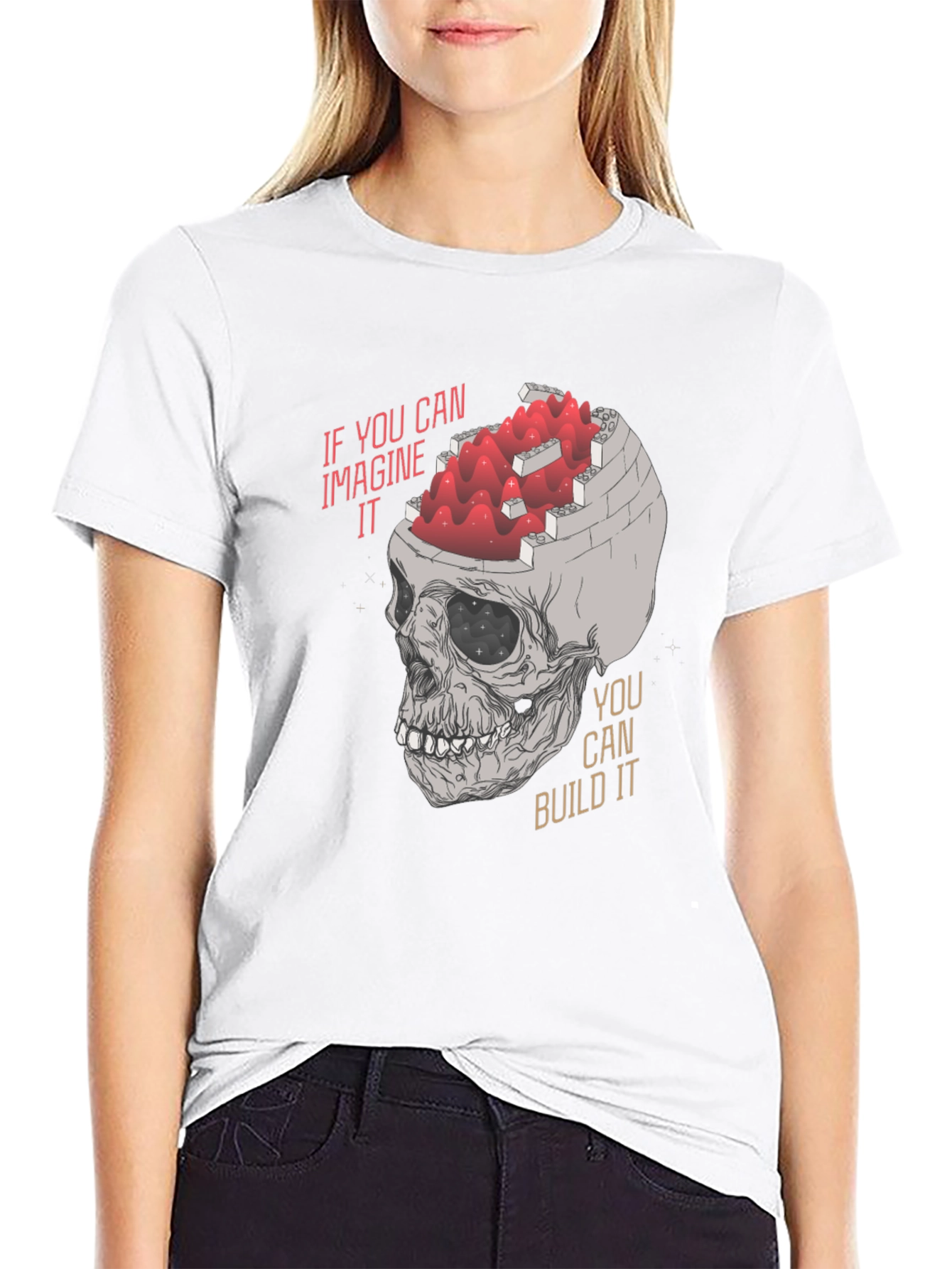 Imaginative Skull Graphic T-Shirt