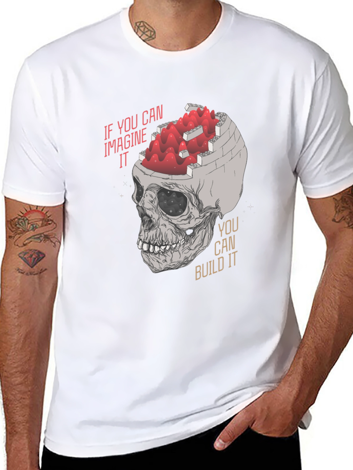 Imaginative Skull Graphic T-Shirt