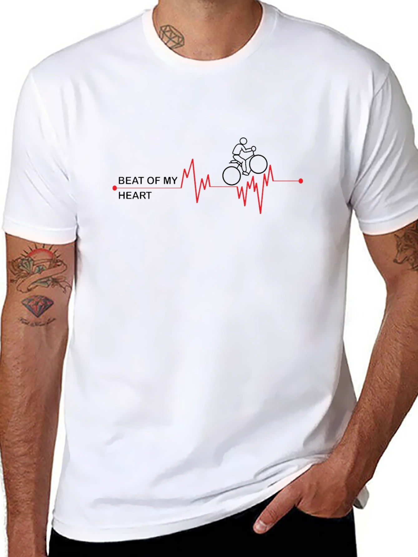 Beat of My Heart Cycling Graphic Tee - Black