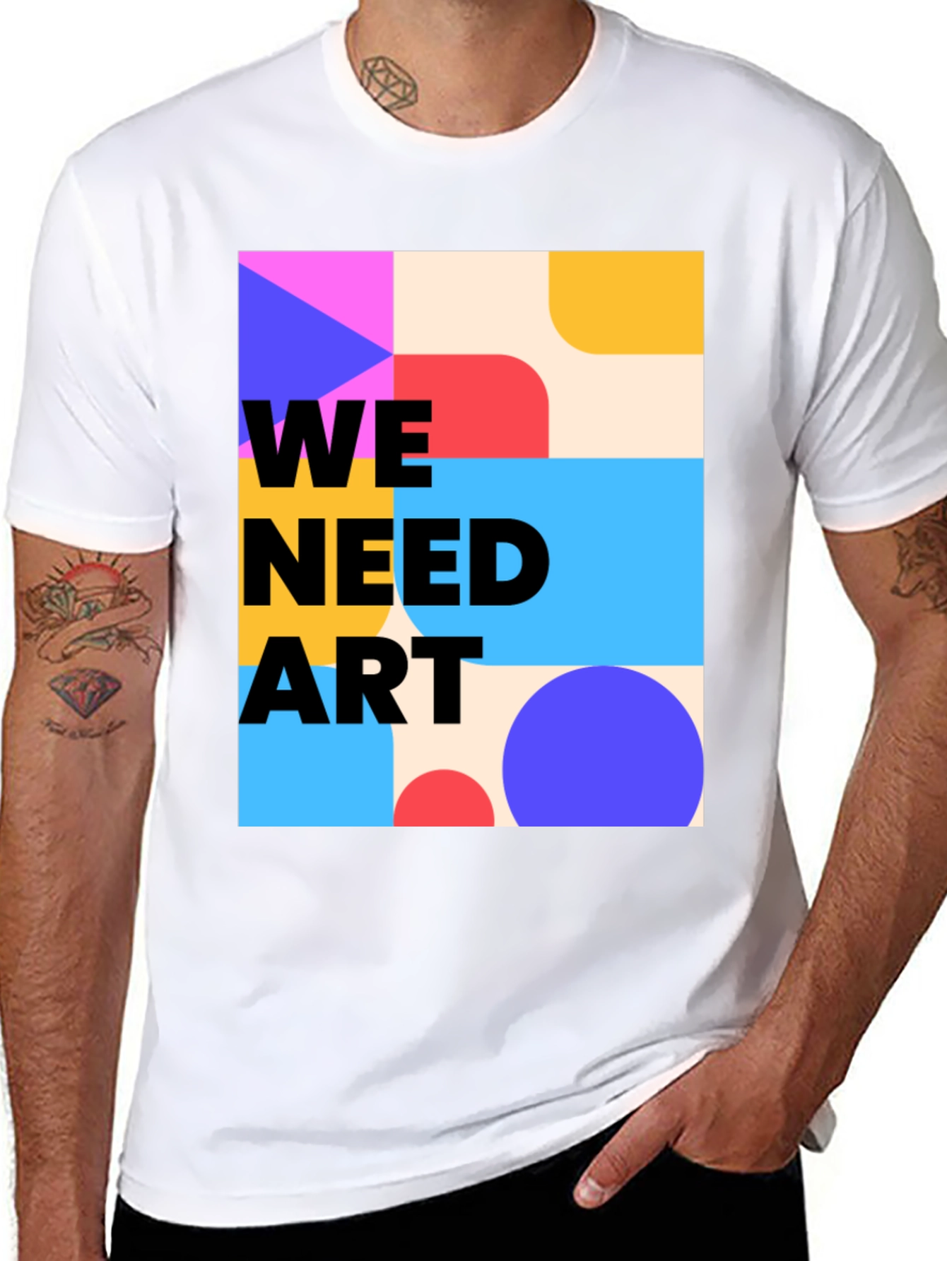 We Need Art Graphic Tee - Modern Abstract Design
