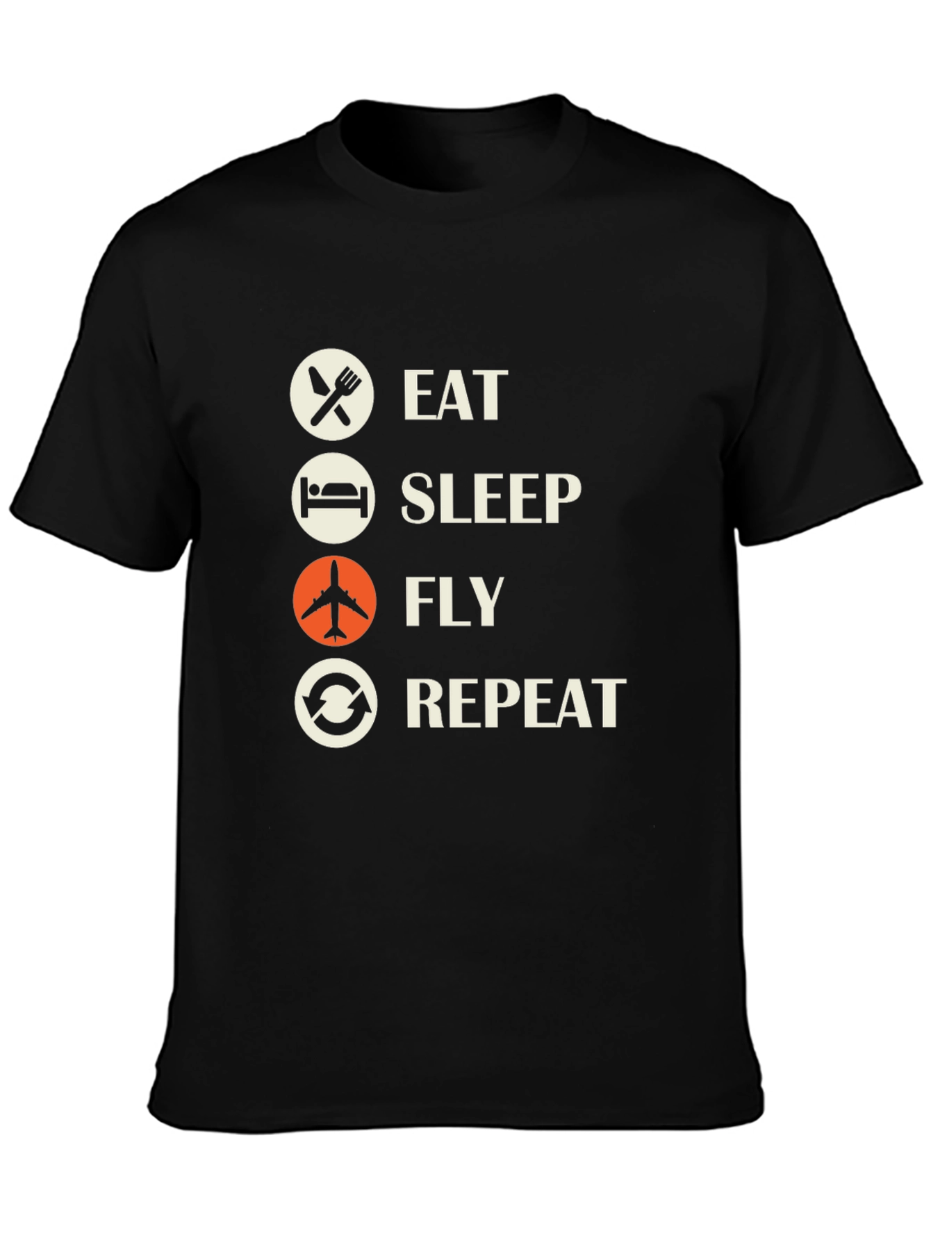 Eat Sleep Fly Repeat Graphic Tee - Aviation T-Shirt
