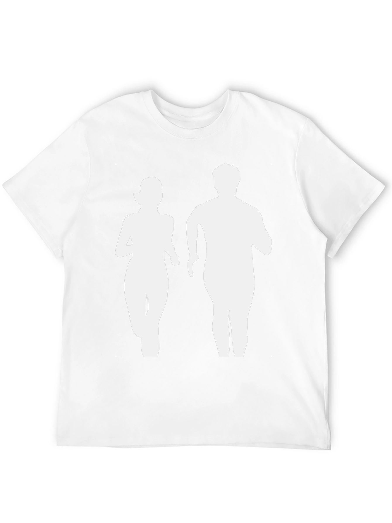 Runner Couple Graphic Tee - Black Cotton T-Shirt