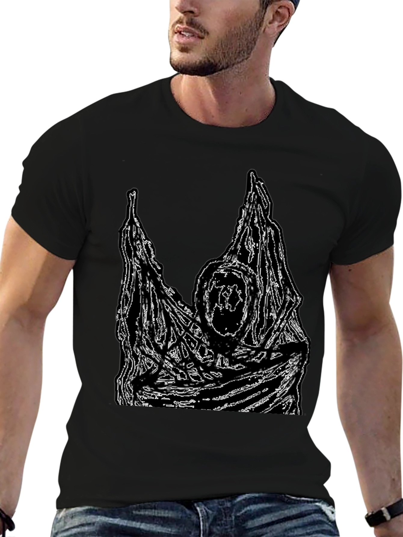Grim Reaper Graphic Tee - Black Cotton T-Shirt
