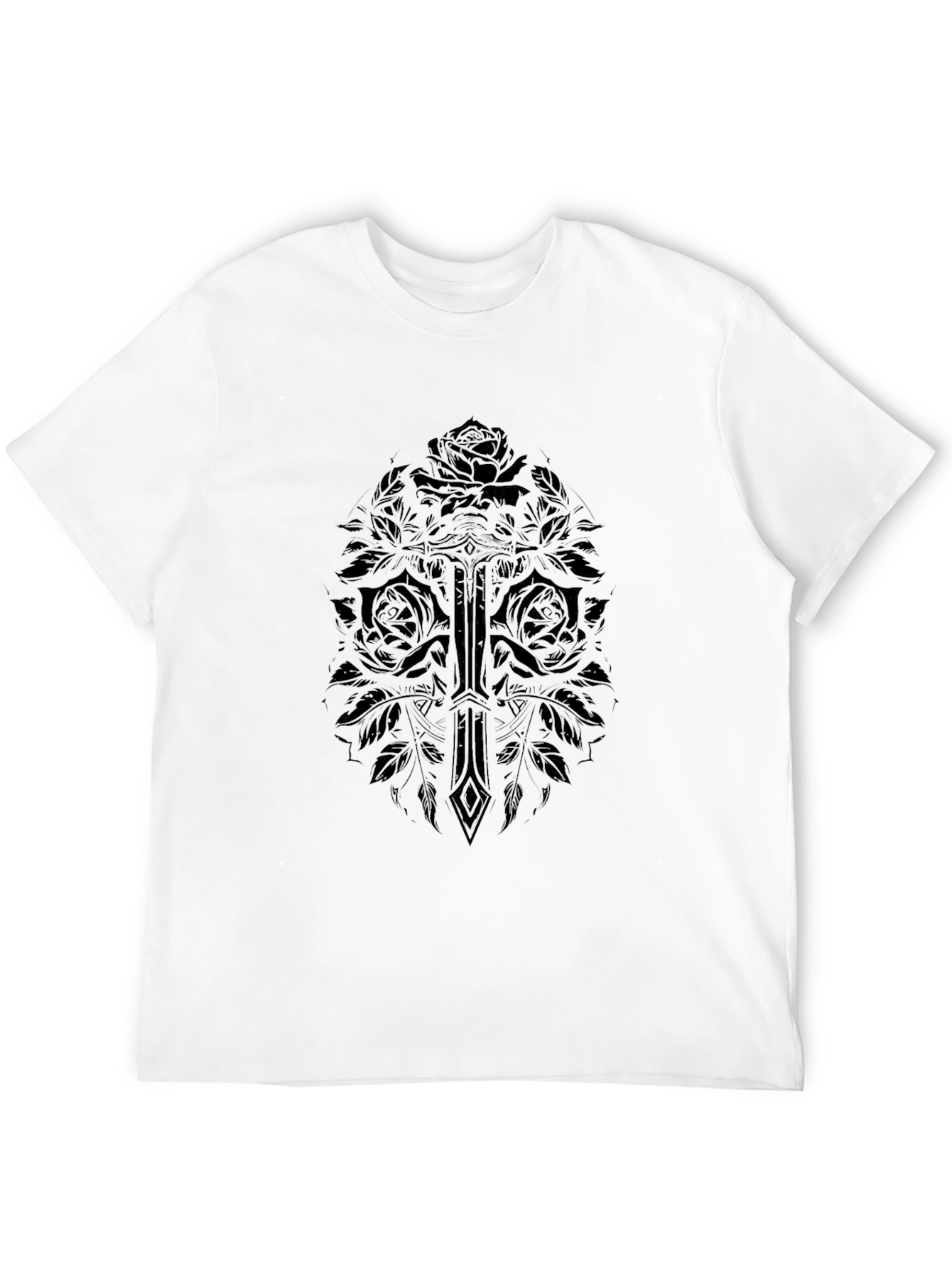 Sword & Roses Graphic T-Shirt - Black