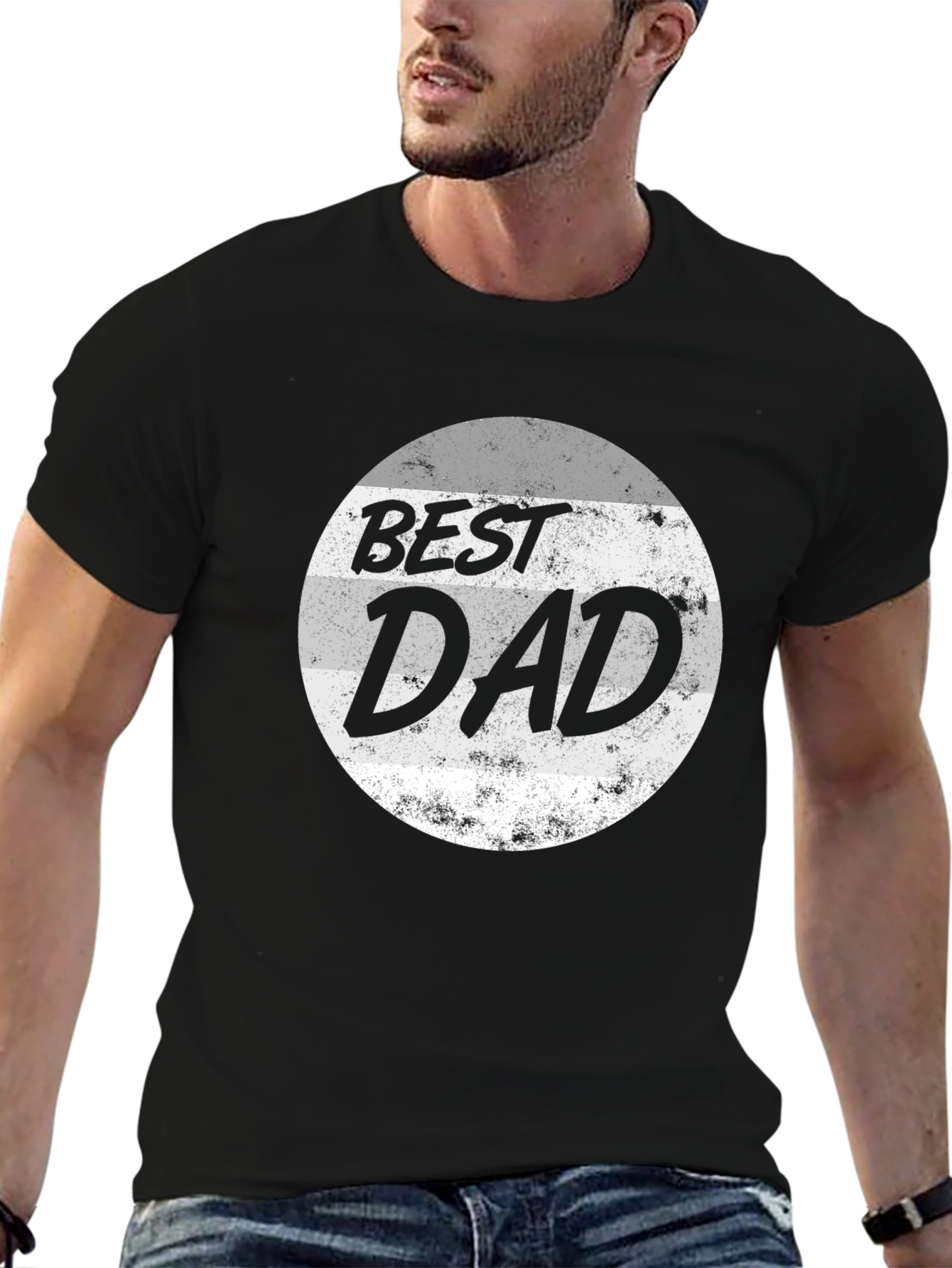Best Dad Graphic Tee - Black Cotton T-Shirt