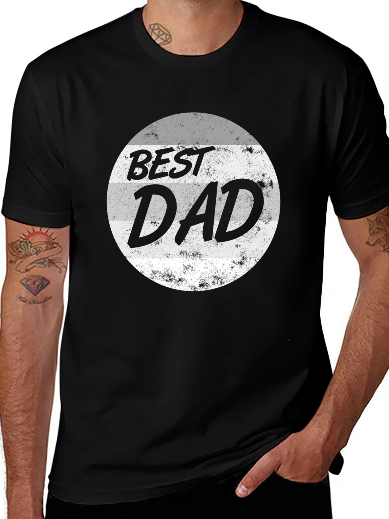 Best Dad Graphic Tee - Black Cotton T-Shirt