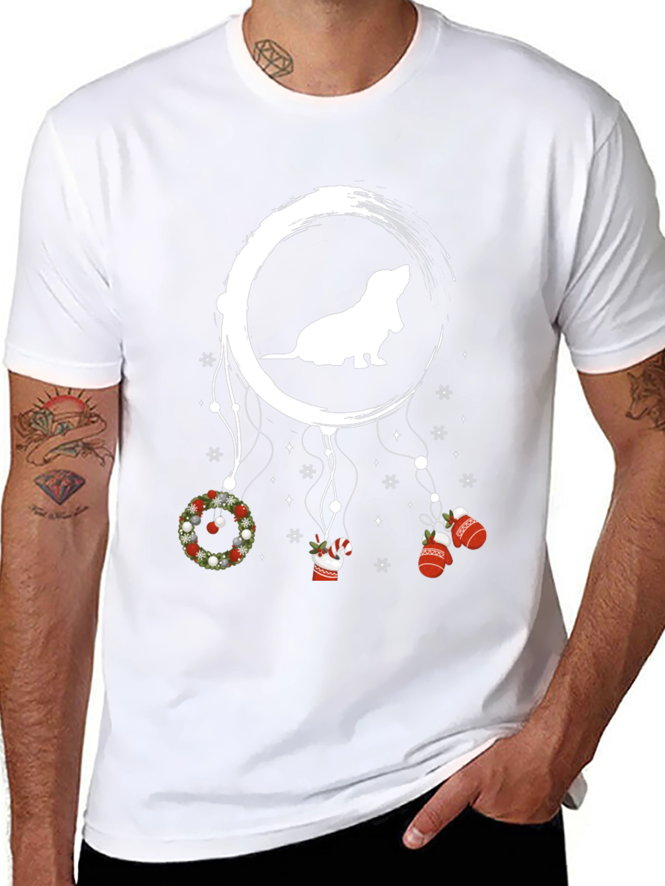 Dog Moon Christmas T-Shirt
