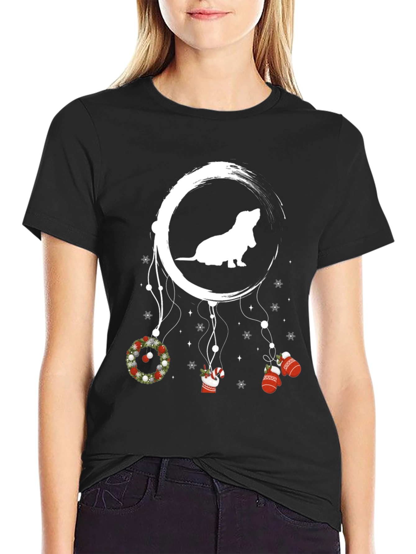 Dog Moon Christmas T-Shirt