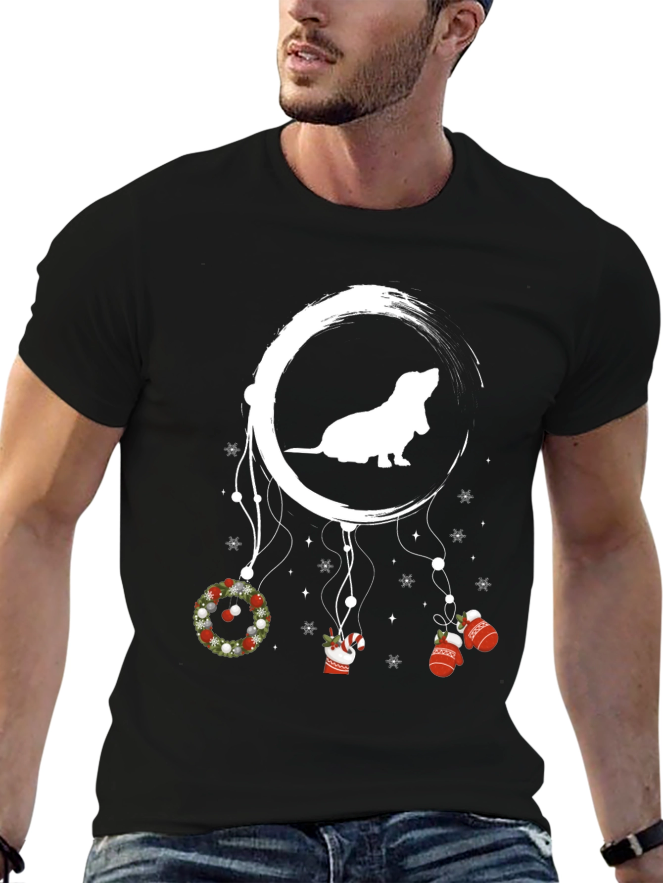 Dog Moon Christmas T-Shirt