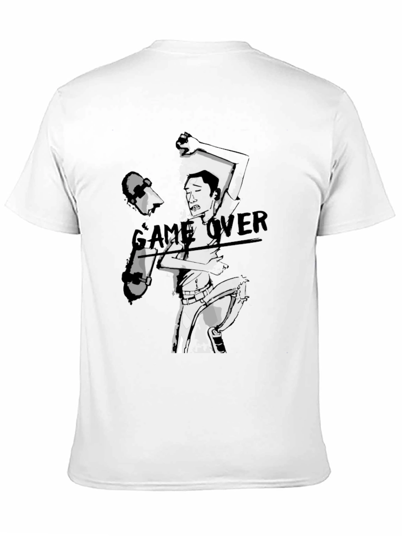 Game Over Graphic Print Black T-Shirt
