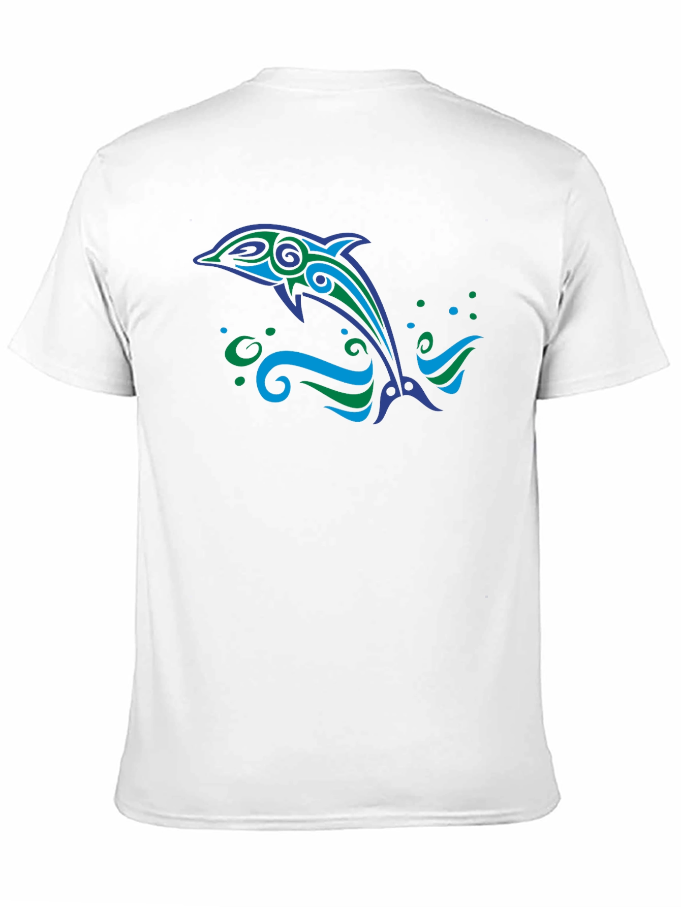 Tribal Dolphin Graphic Tee - Black Cotton Blend