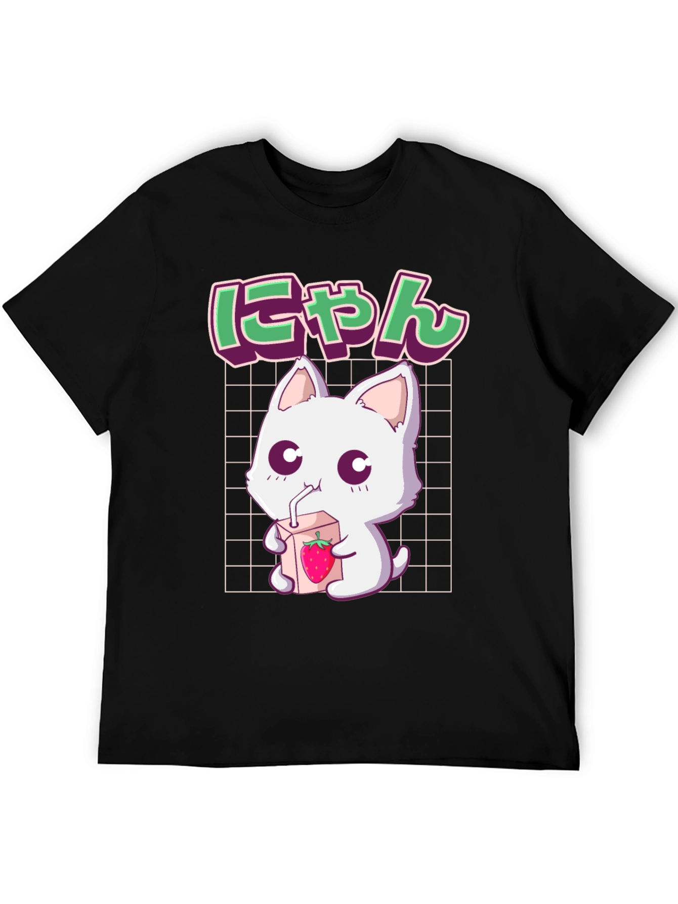 Cute Anime Cat T-Shirt - Strawberry Milk