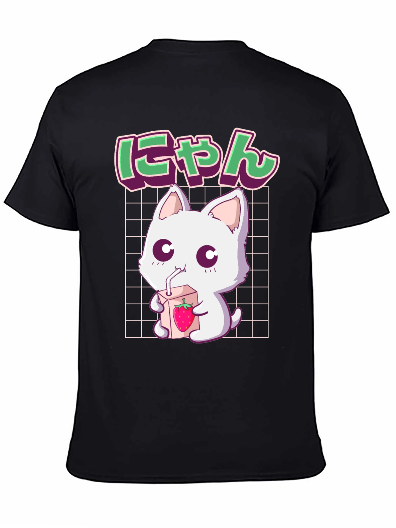 Cute Anime Cat T-Shirt - Strawberry Milk