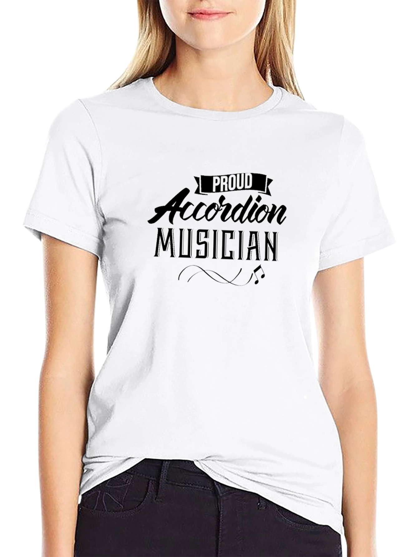 Proud Accordion Musician Black T-Shirt