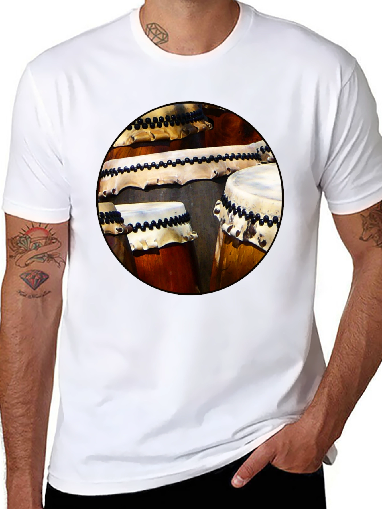 Taiko Drums Graphic Tee - Japanese Percussion Shirt