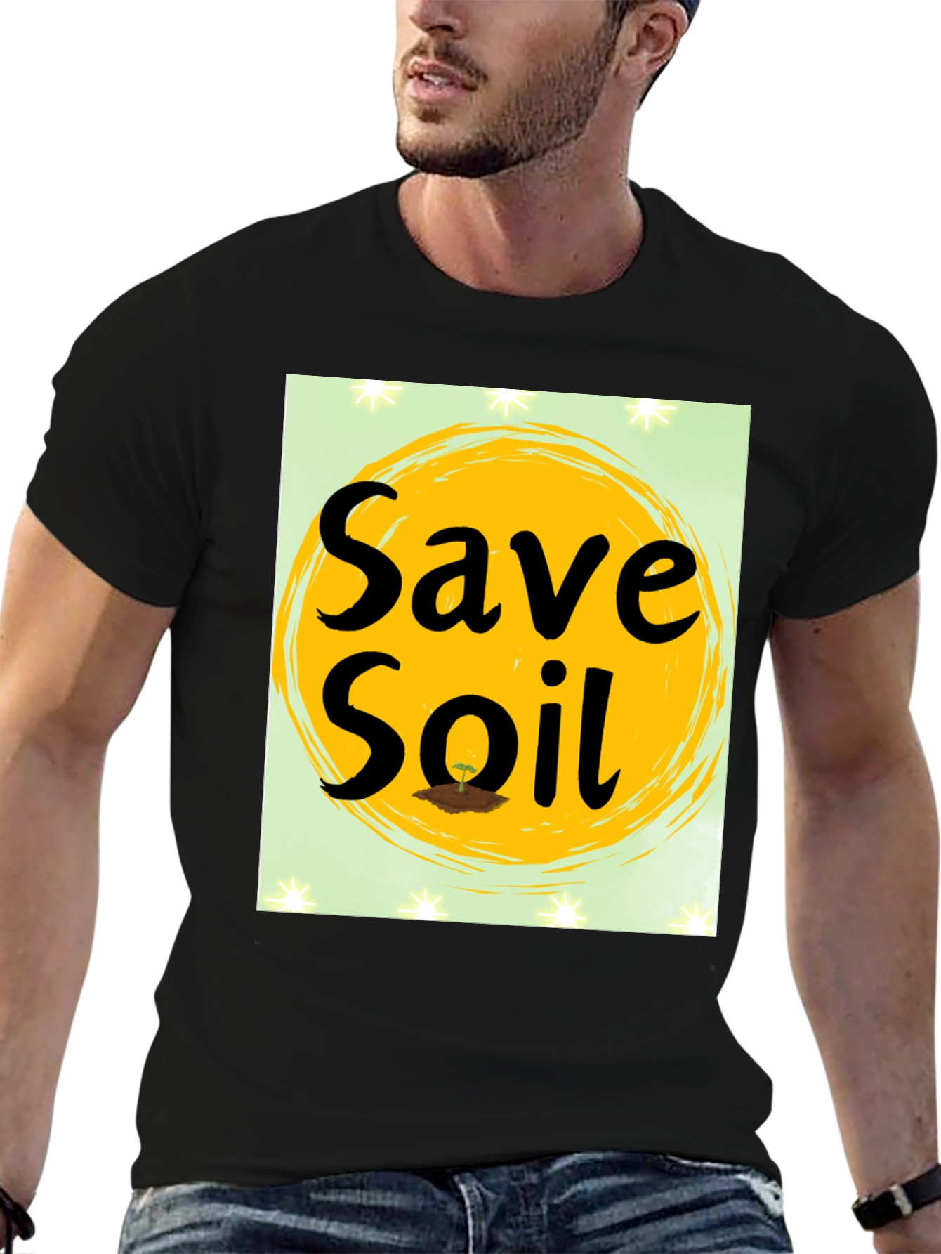Save Soil Graphic T-Shirt - Black Cotton Tee