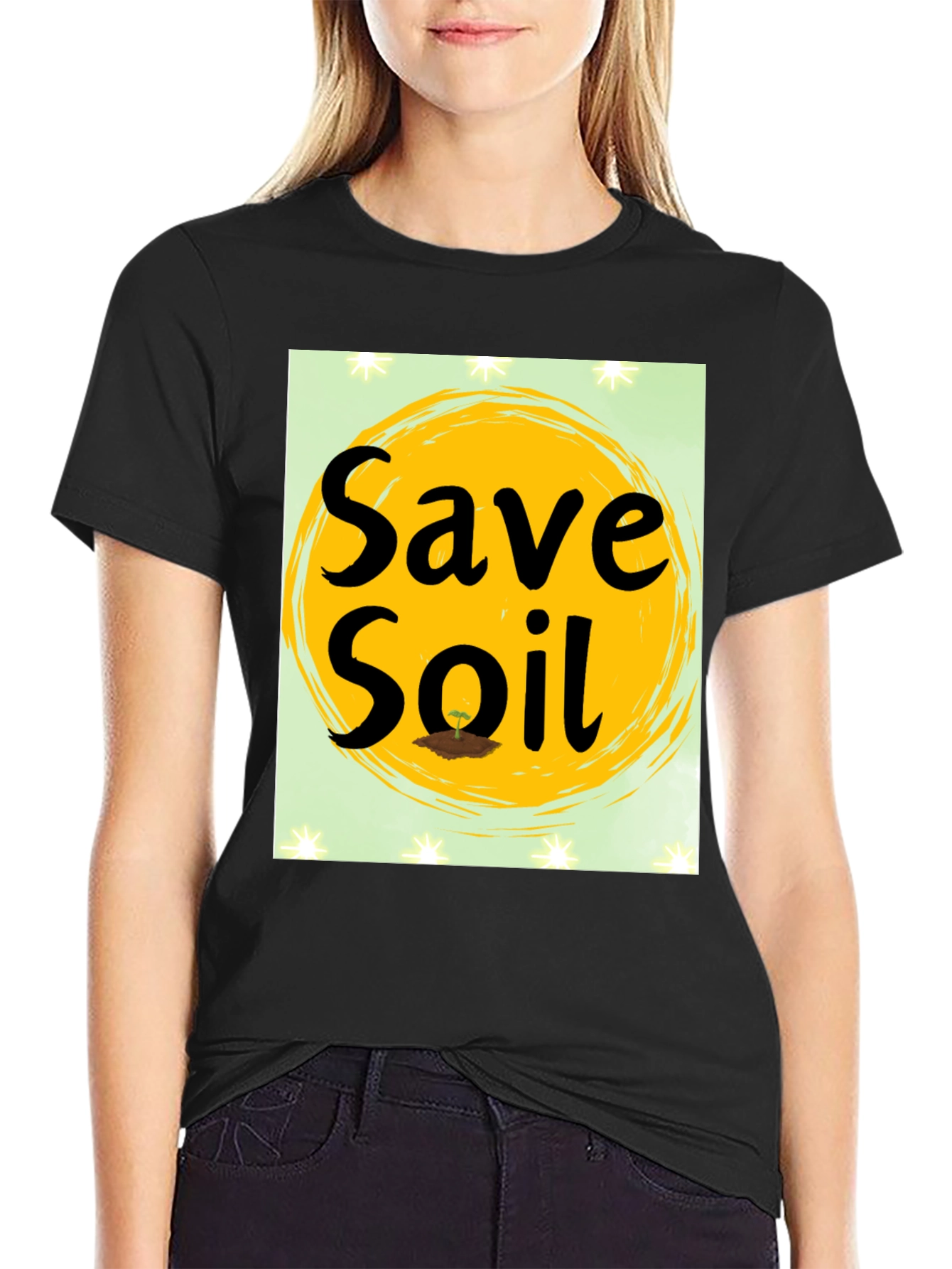 Save Soil Graphic T-Shirt - Black Cotton Tee