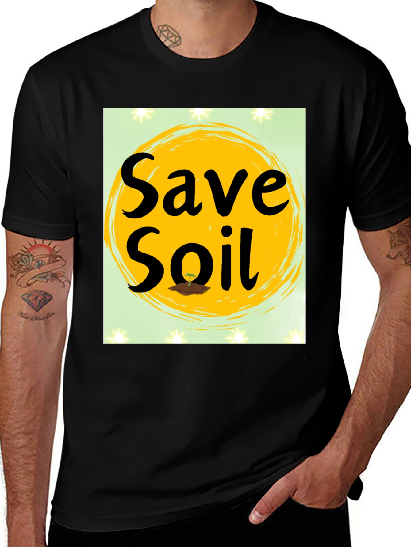 Save Soil Graphic T-Shirt - Black Cotton Tee