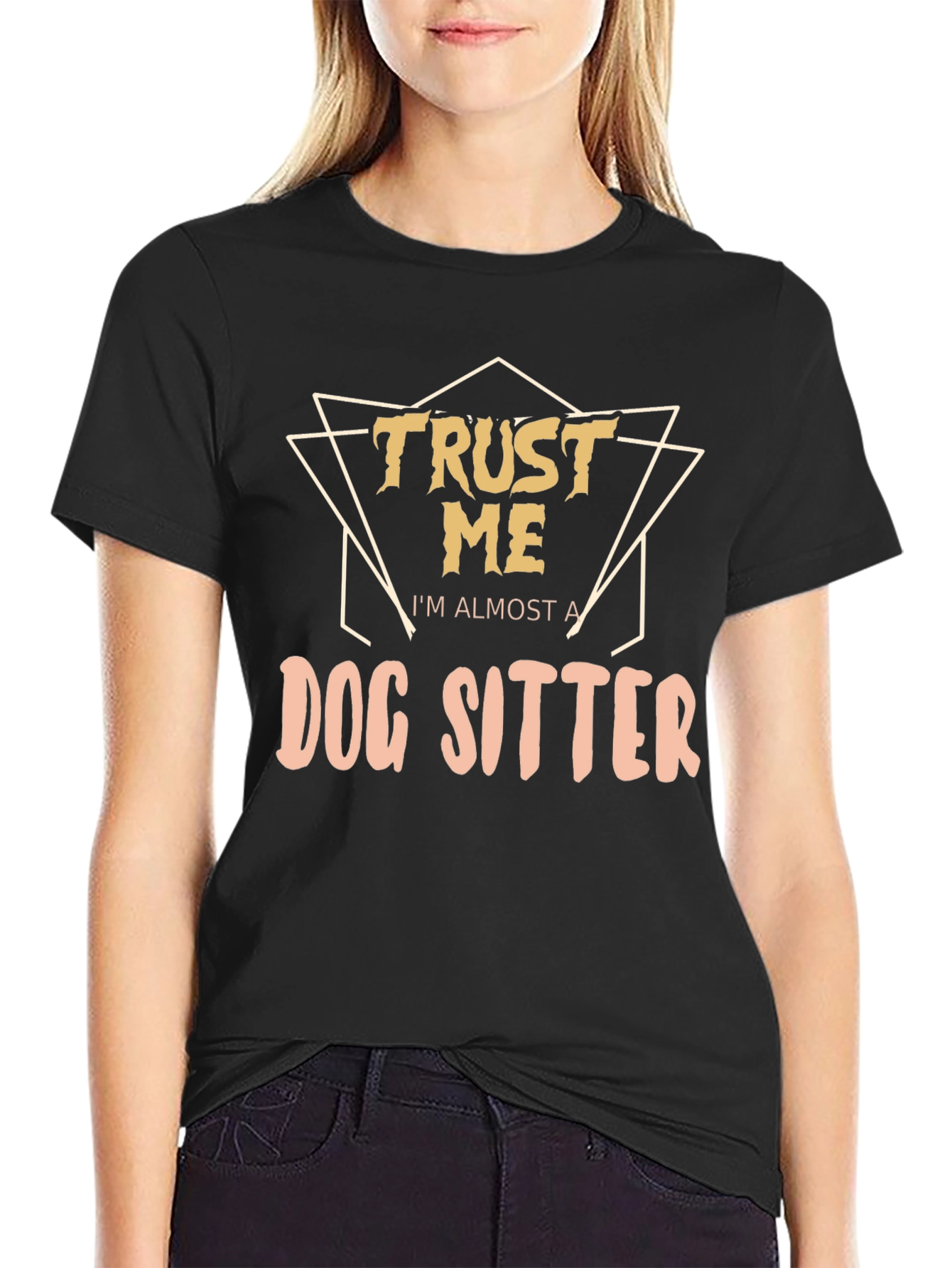 Trust Me Dog Sitter Black Graphic Tee