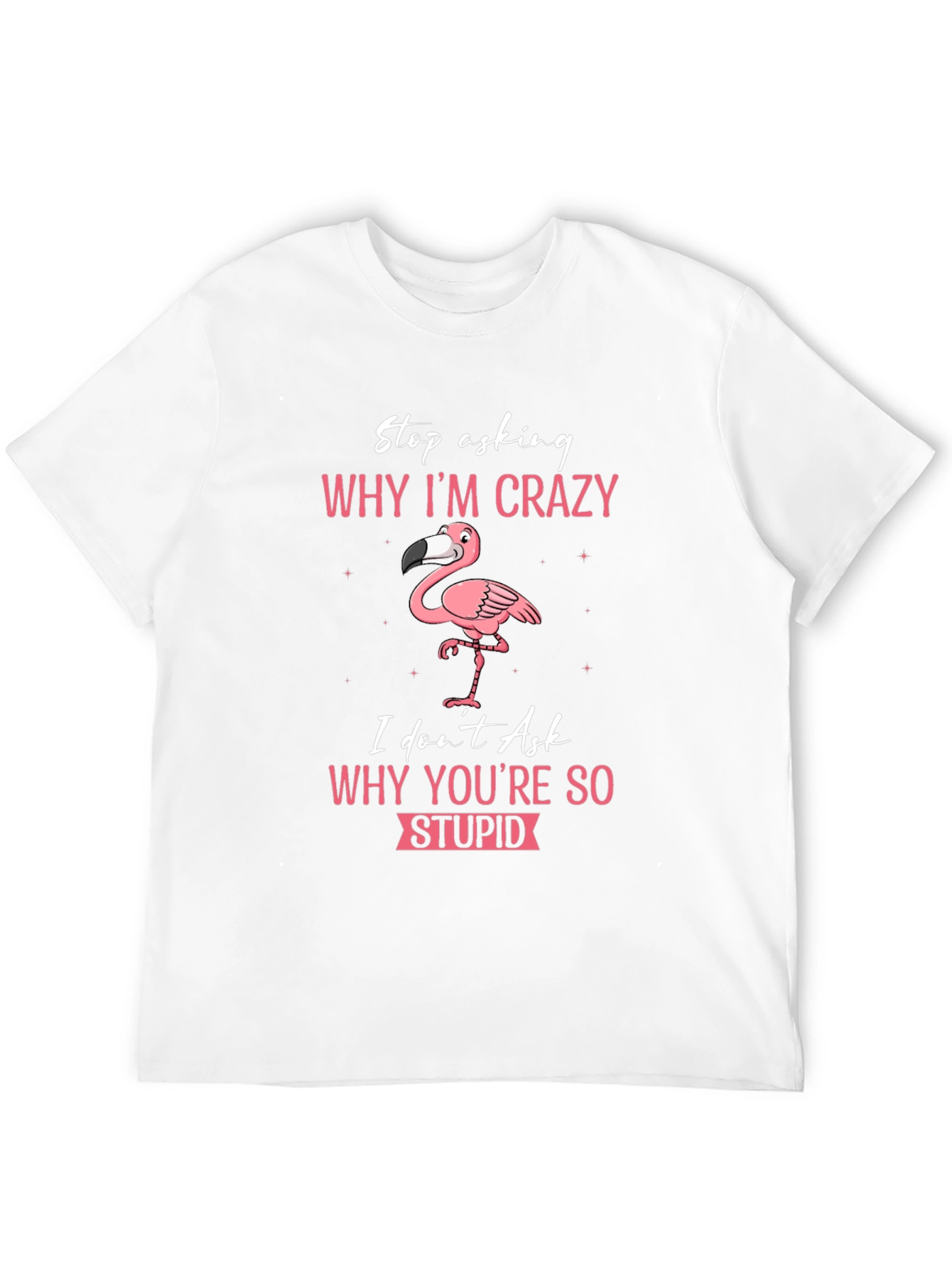 Crazy Flamingo T-Shirt - Stop Asking Why Im Crazy