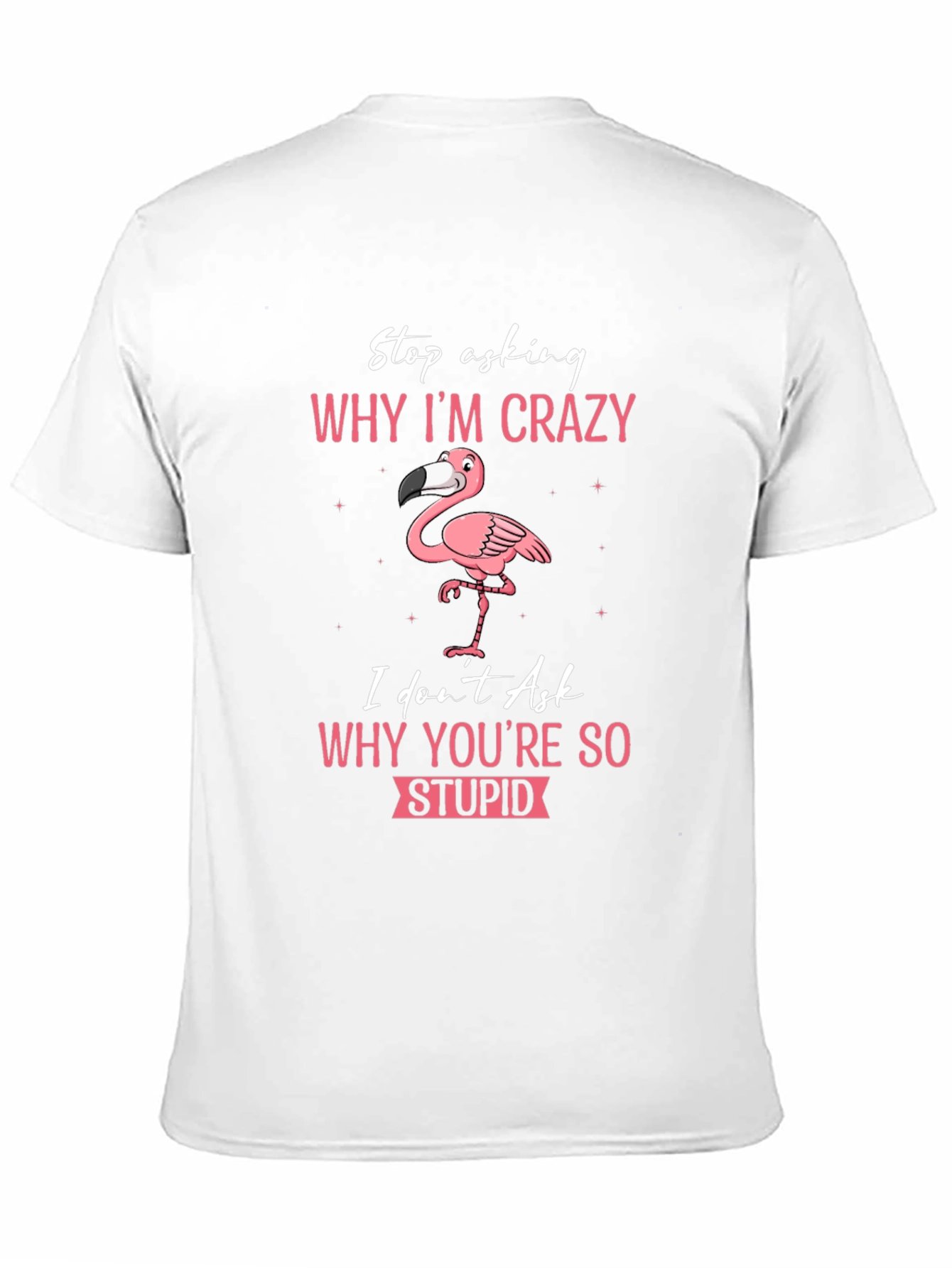 Crazy Flamingo T-Shirt - Stop Asking Why Im Crazy
