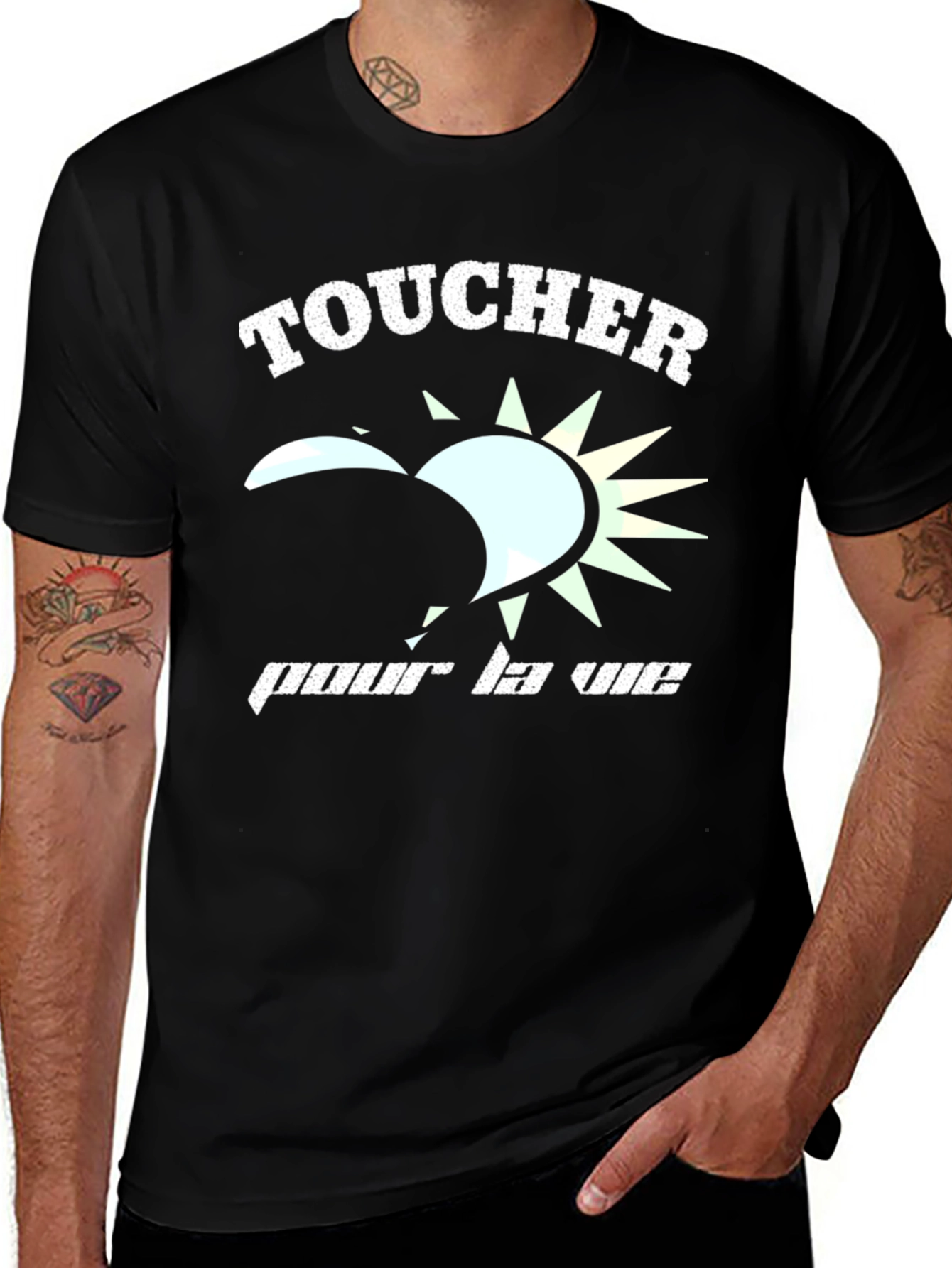 Touche pour la vie Black Graphic Tee