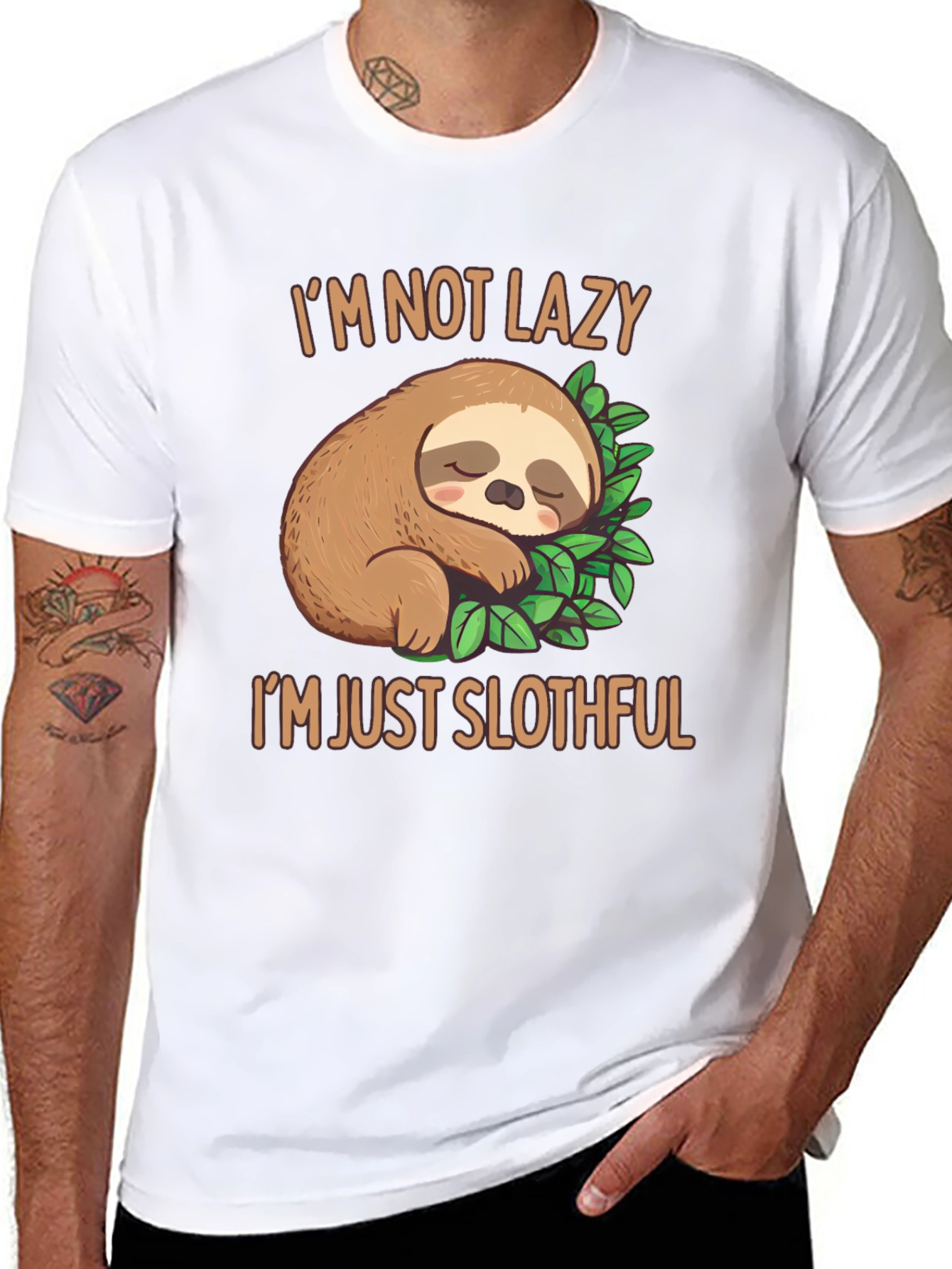 Funny Sloth Graphic Tee - Im Not Lazy