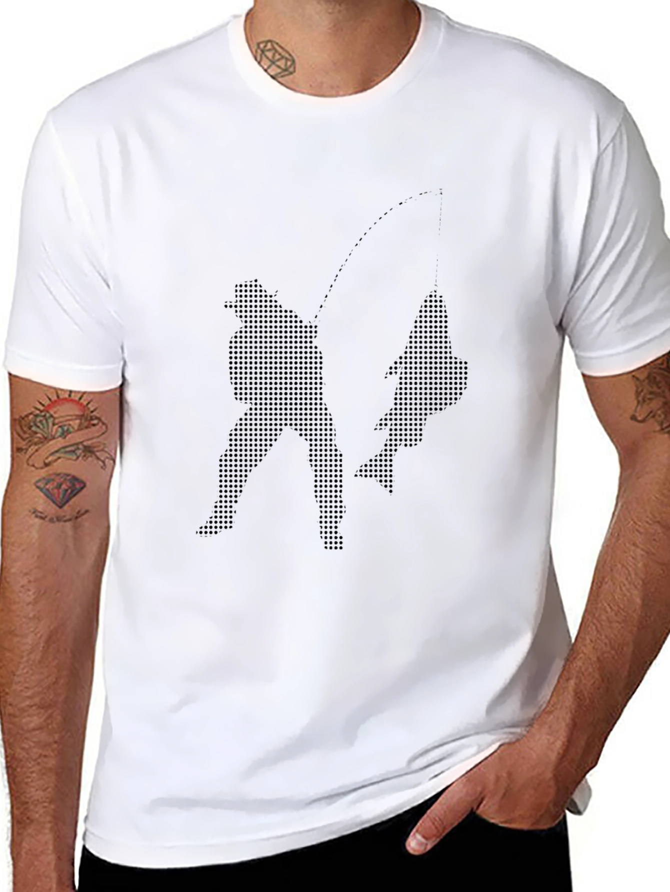 Fishing Graphic Tee - Anglers Catch Black T-Shirt