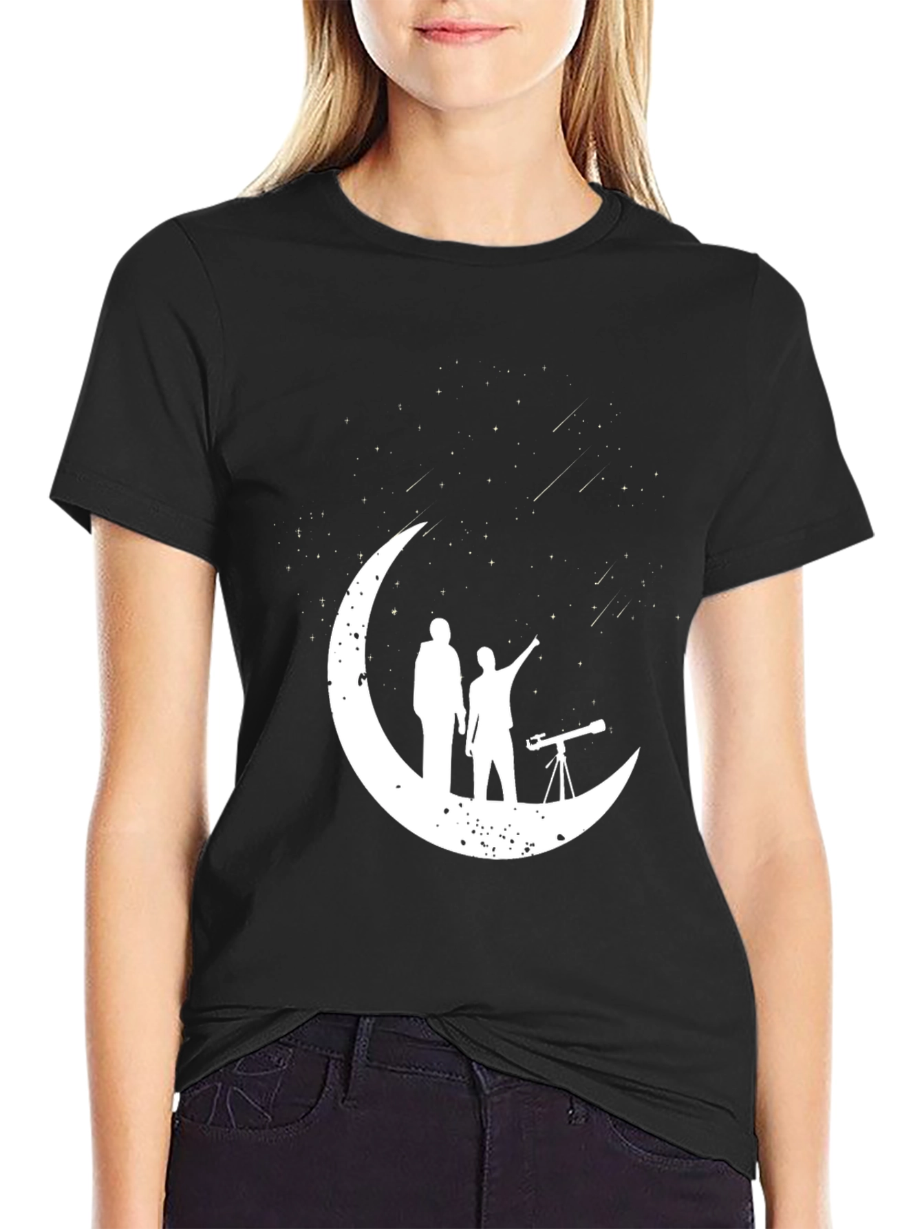 Astronomy Moon Tee - Stargazing Couple Design
