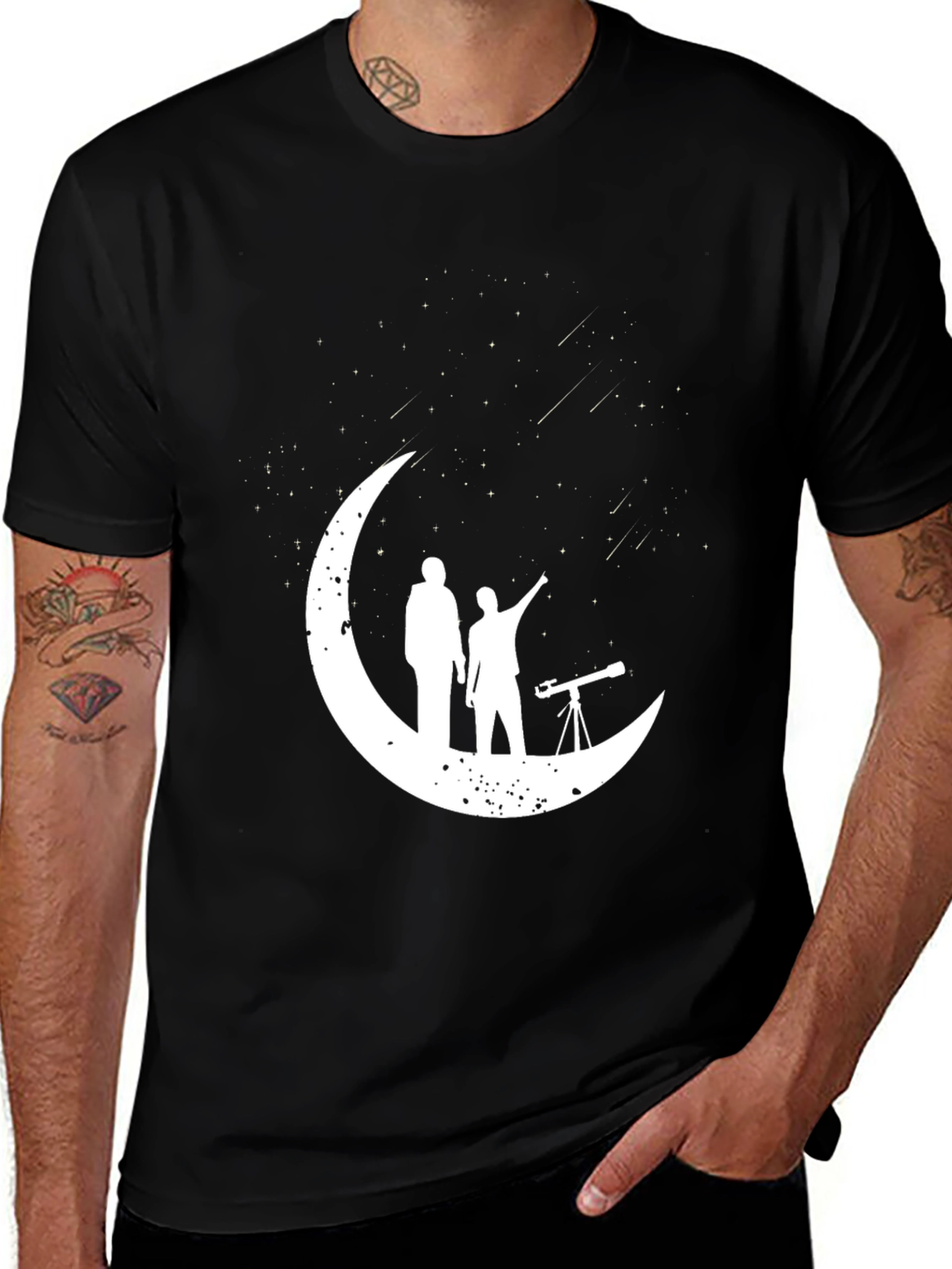 Astronomy Moon Tee - Stargazing Couple Design