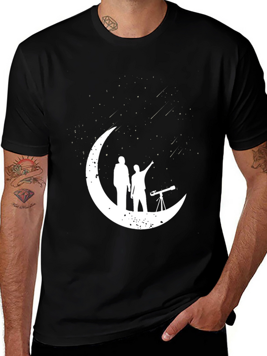 Astronomy Moon Tee - Stargazing Couple Design