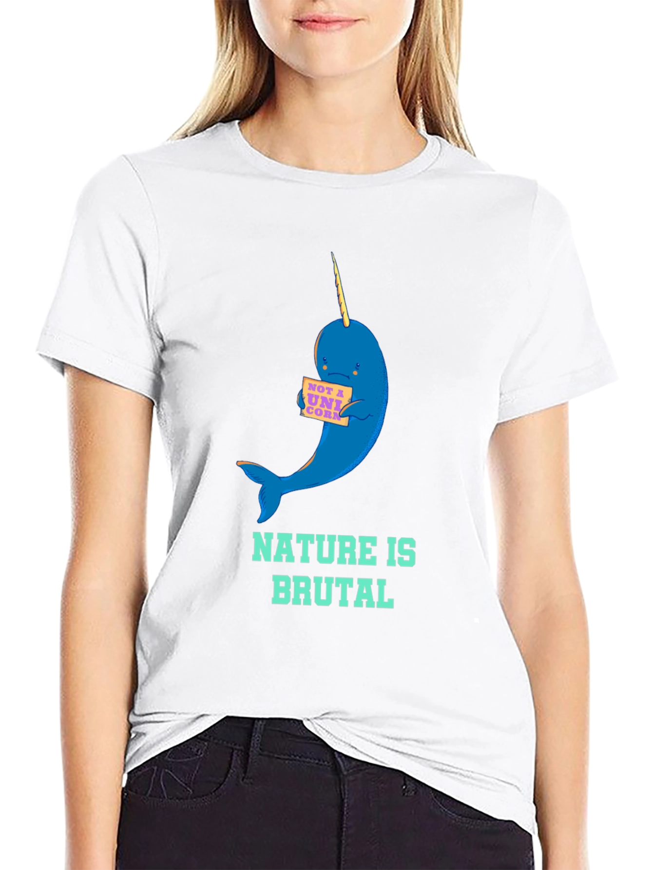 Nature is Brutal Narwhal Graphic Tee