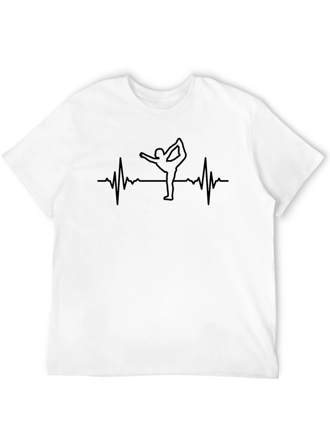 Yoga Heartbeat T-Shirt - Black Graphic Tee