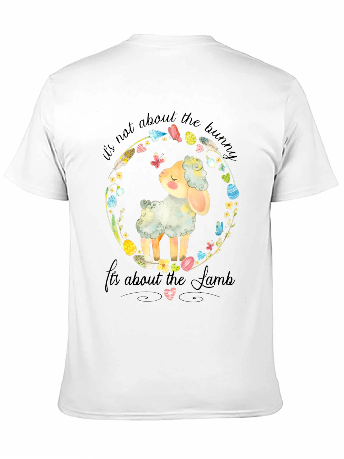 Easter Lamb Graphic Tee - Religious Black T-Shirt