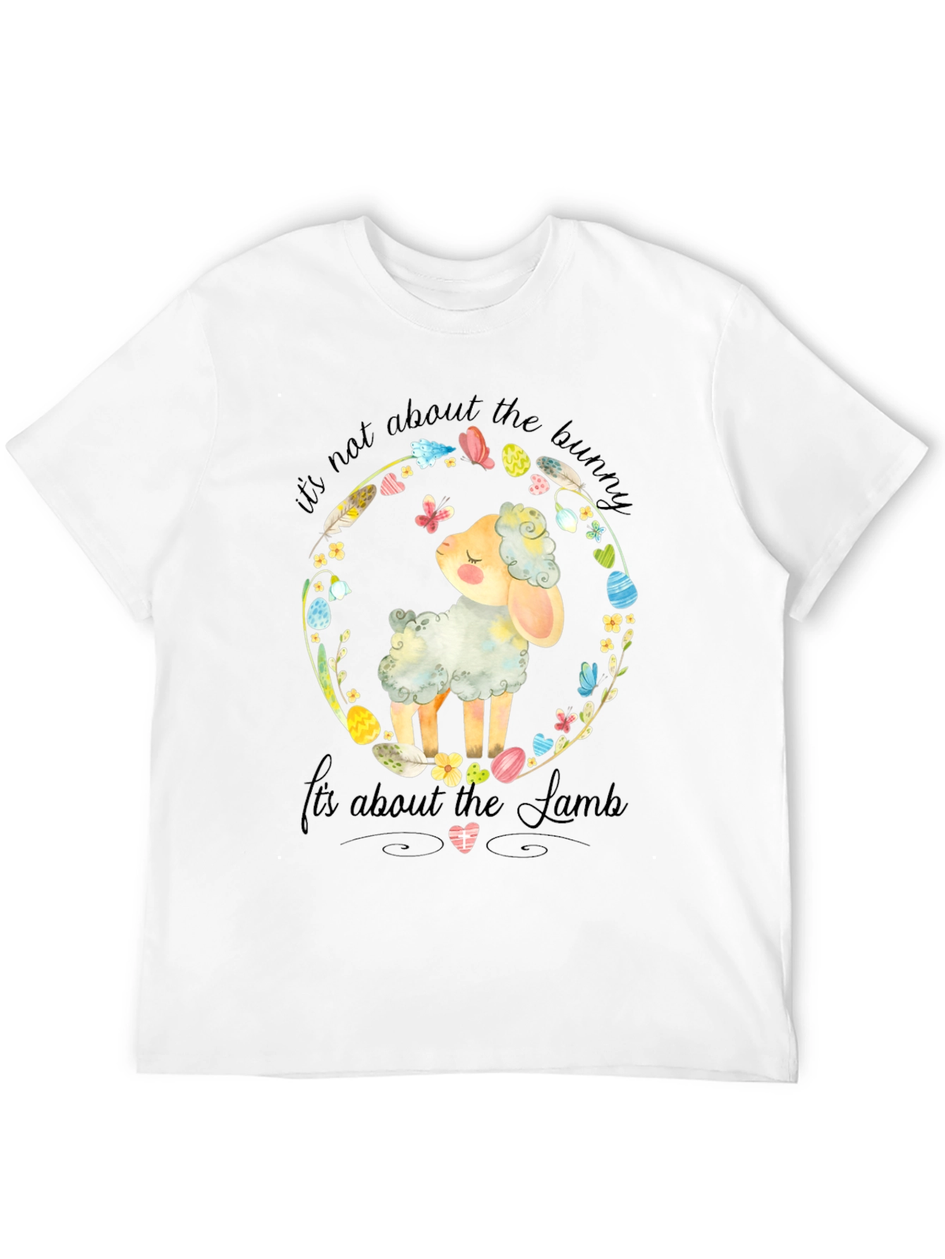 Easter Lamb Graphic Tee - Religious Black T-Shirt