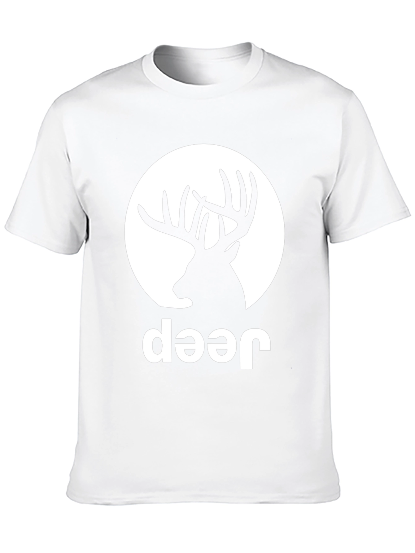 Deer Graphic Tee - Black Crew Neck T-Shirt