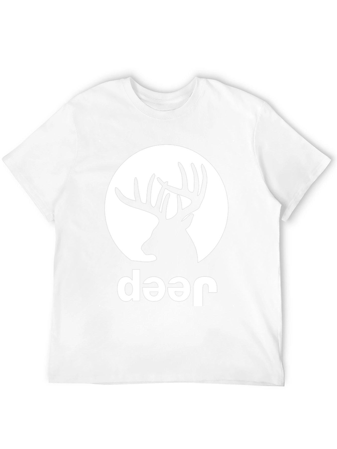 Deer Graphic Tee - Black Crew Neck T-Shirt