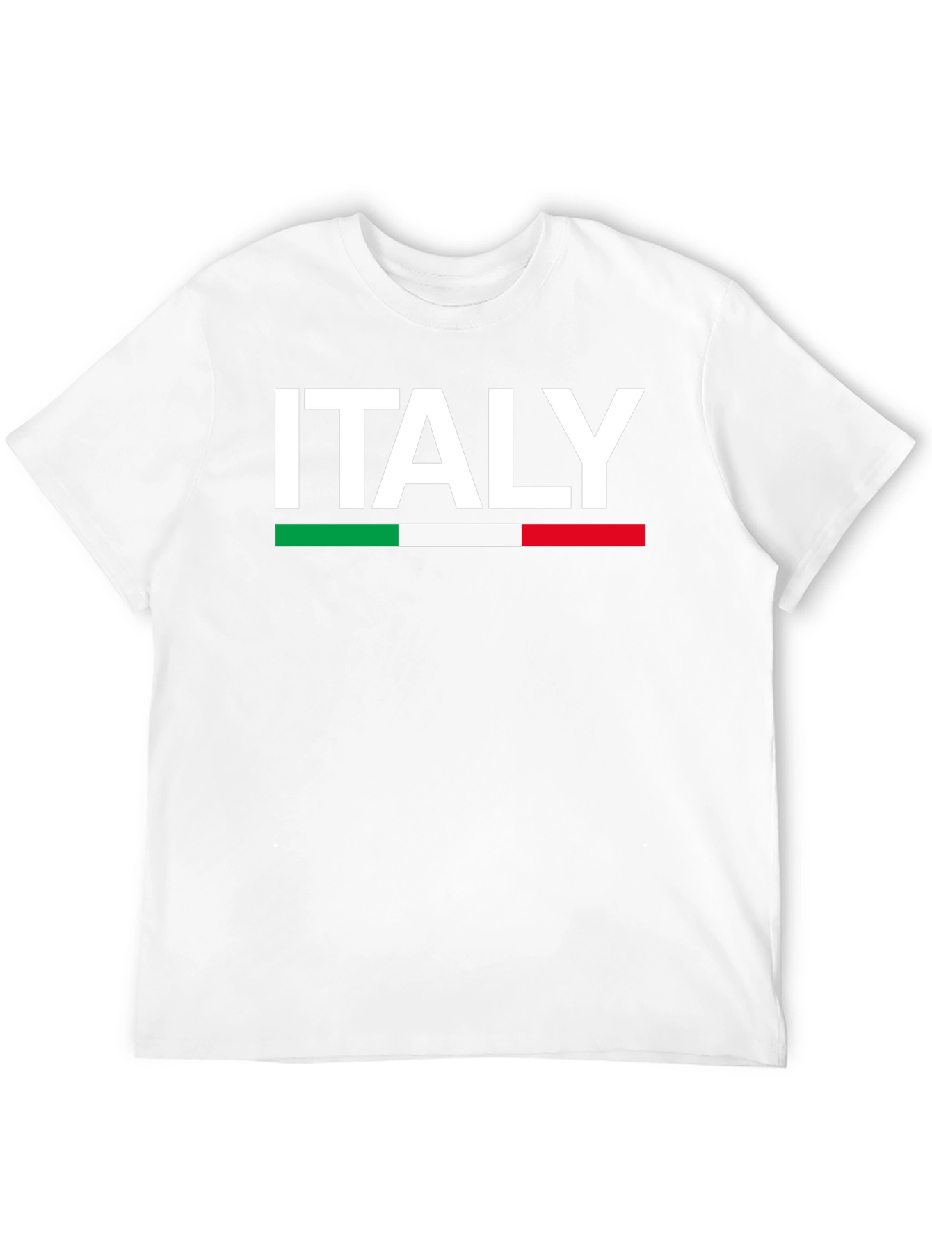 Italy Flag T-Shirt - Black Crew Neck