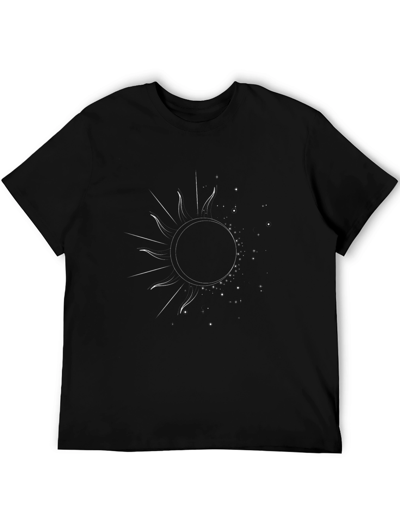 Celestial Sun Graphic Tee - Black Cotton T-Shirt