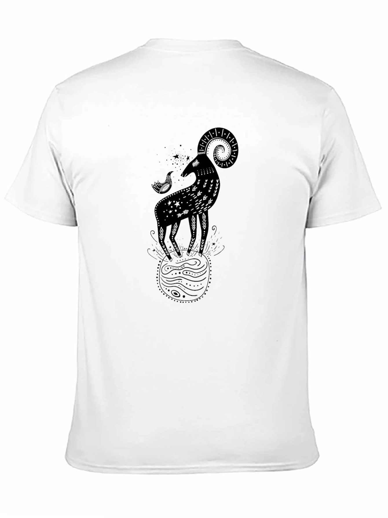 Ram Zodiac Graphic Tee - Black Cotton Comfort